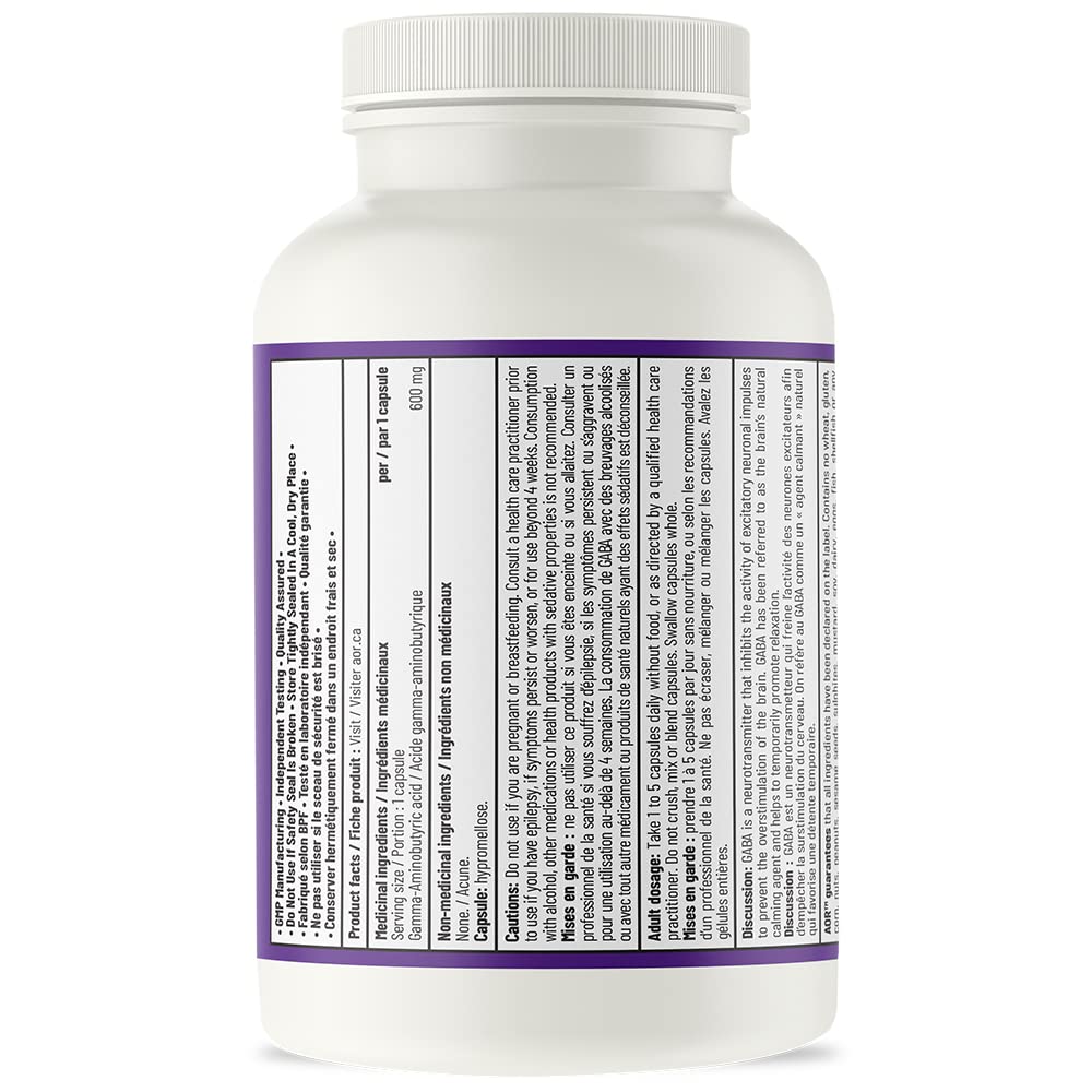 AOR GABA 600mg Complément d'Acide Gamma-Aminobutyrique