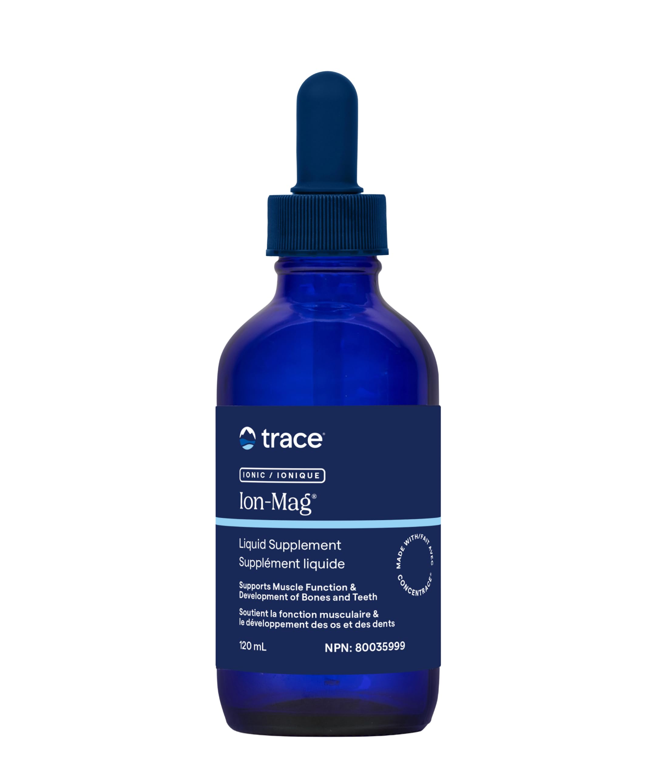 Trace Minerals Research Ion-Mag Liquid Supplement, 120 ml 85-Day Supply - Supports Muscle Function & Development of Bones and Teeth - Vegan and Gluten-Free