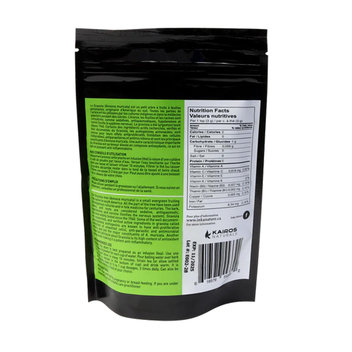 Inka Nature Graviola Powder Supplement, 150g 50 Servings, Plant-Based Superfood with Vitamin C & E, Supports Daily Wellness, Balanced Energy & Healthy Digestion, Rich in Antioxidants, Vegan & Non-GMO