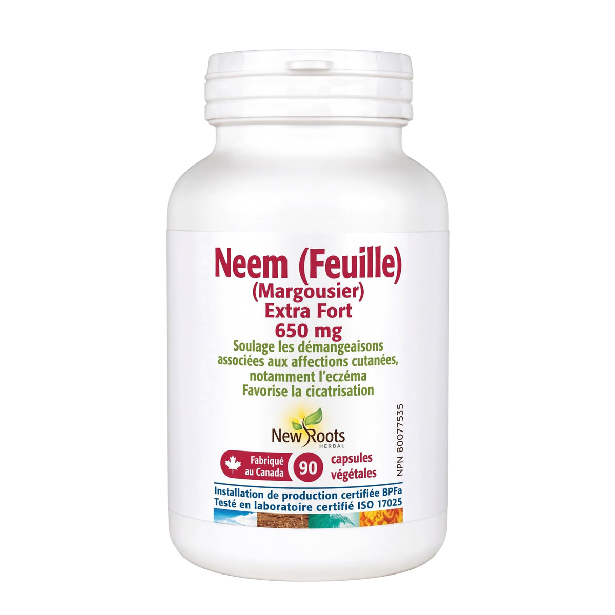 New Roots Herbal Neem Leaf 650 mg Capsules, 90 Pack, 45-Day Supply