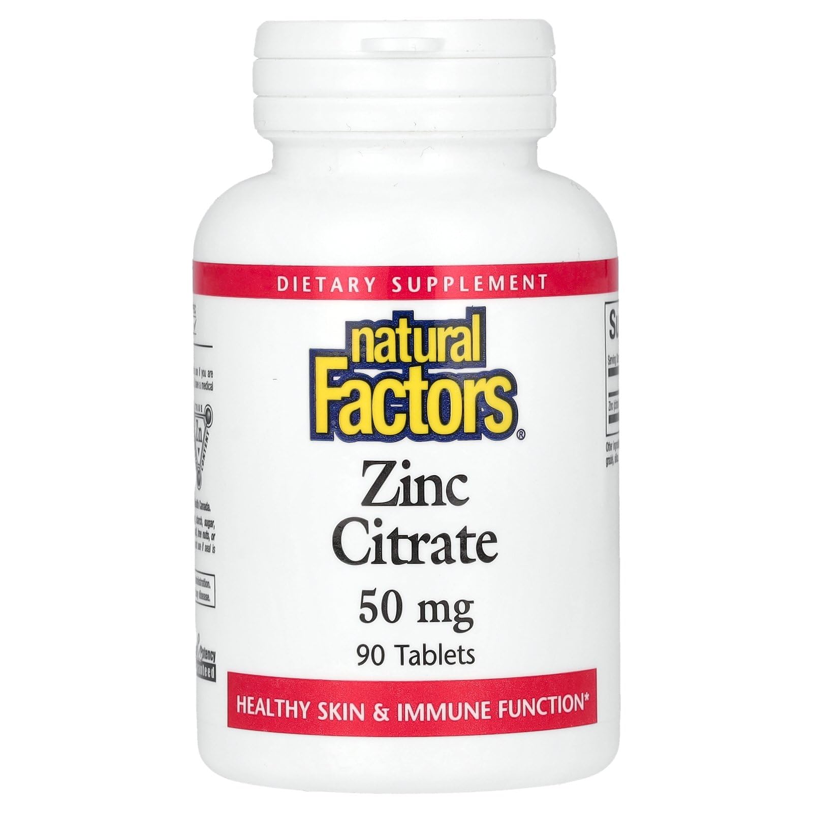 Natural Factors - Zinc Citrate 50 mg, 90 Tablets