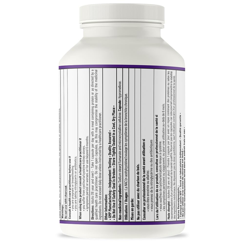 AOR N-A-C N-Acetyl Cysteine 500mg 240 Caps, 8-Month Supply, Support Balanced Immune System, Promotes Glutathione Level, Healthy Respiratory Function, Skin Health & Liver Wellness, Gluten-Free, Non-GMO