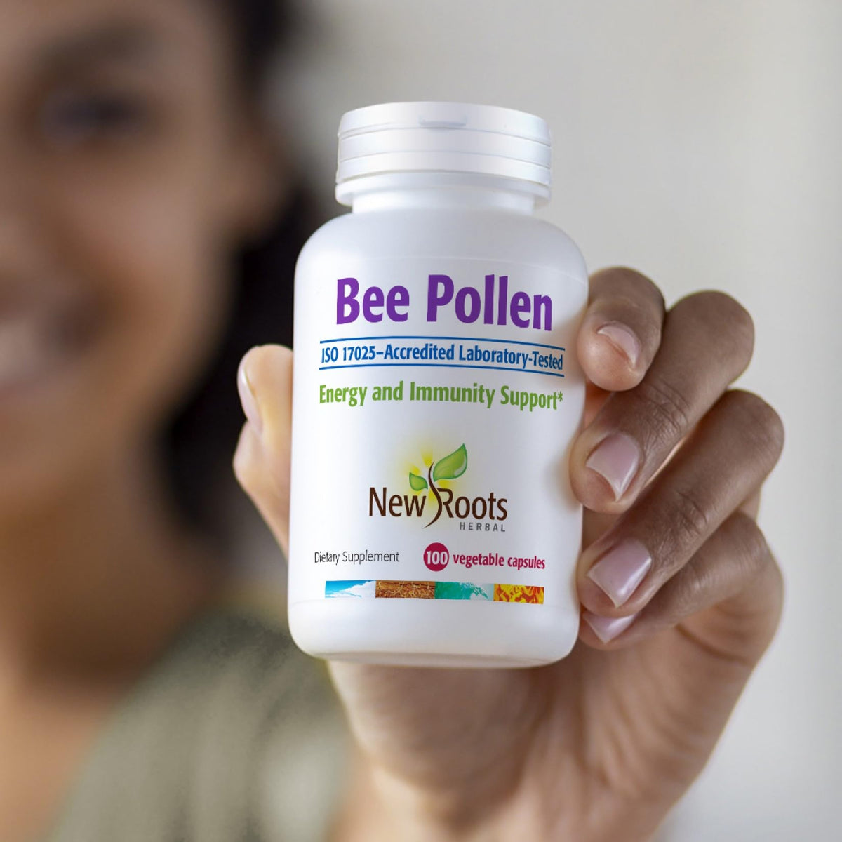 New Roots Herbal Bee Pollen Capsules, 500 mg, 100 Capsules, 50-Day Supply