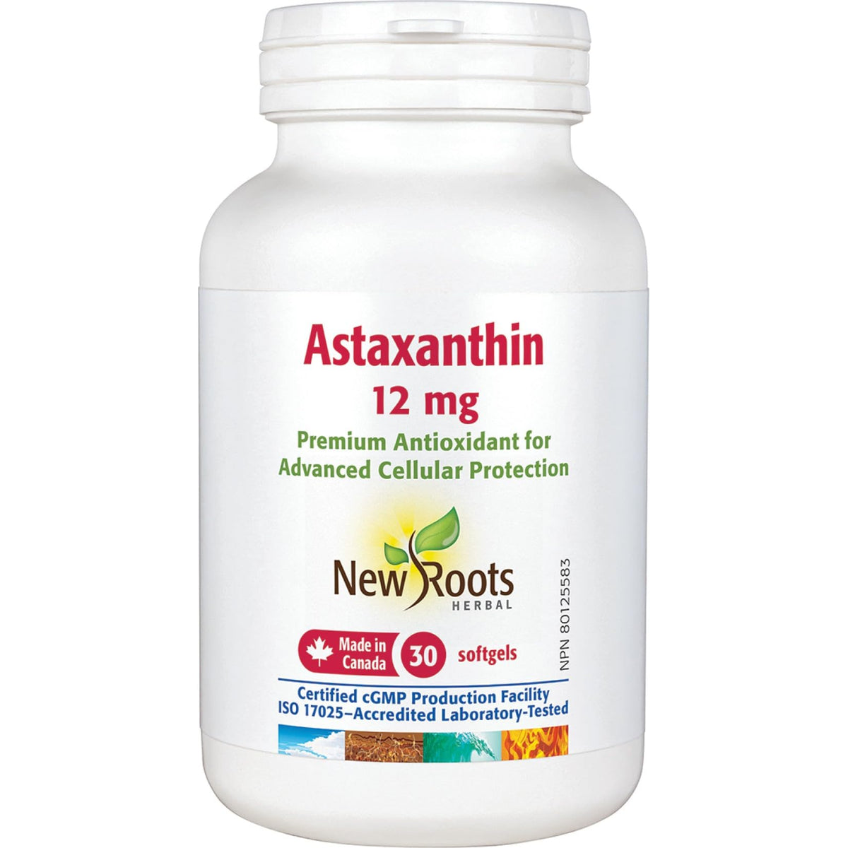 New Roots Herbal Astaxanthin 12mg - 30 Softgels - Natural Antioxidant Extract for Advanced Cellular Support, 30-Day Supply