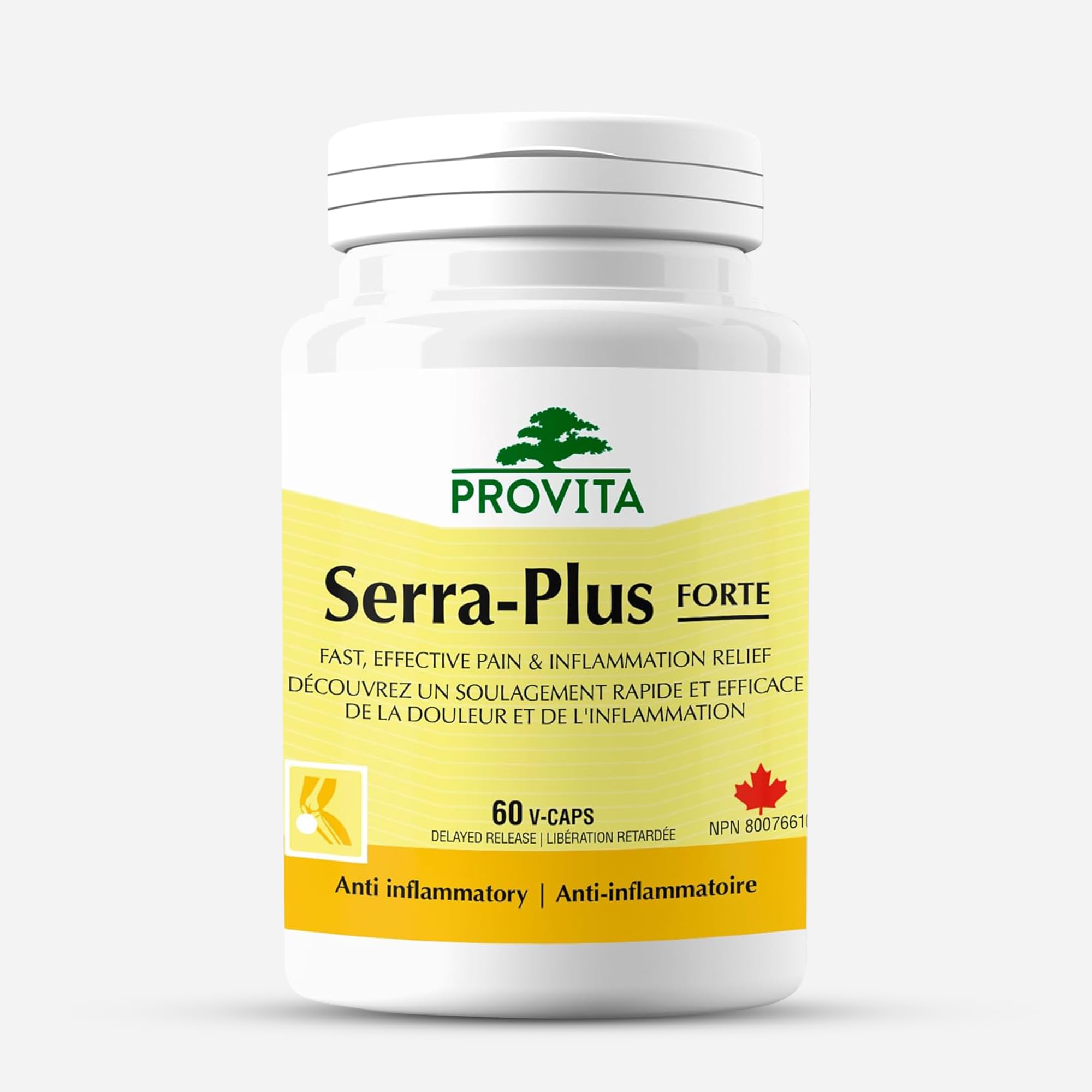 Serra-Plus fast relief for pain and inflammation, Canadian Made by Provita Nutrition