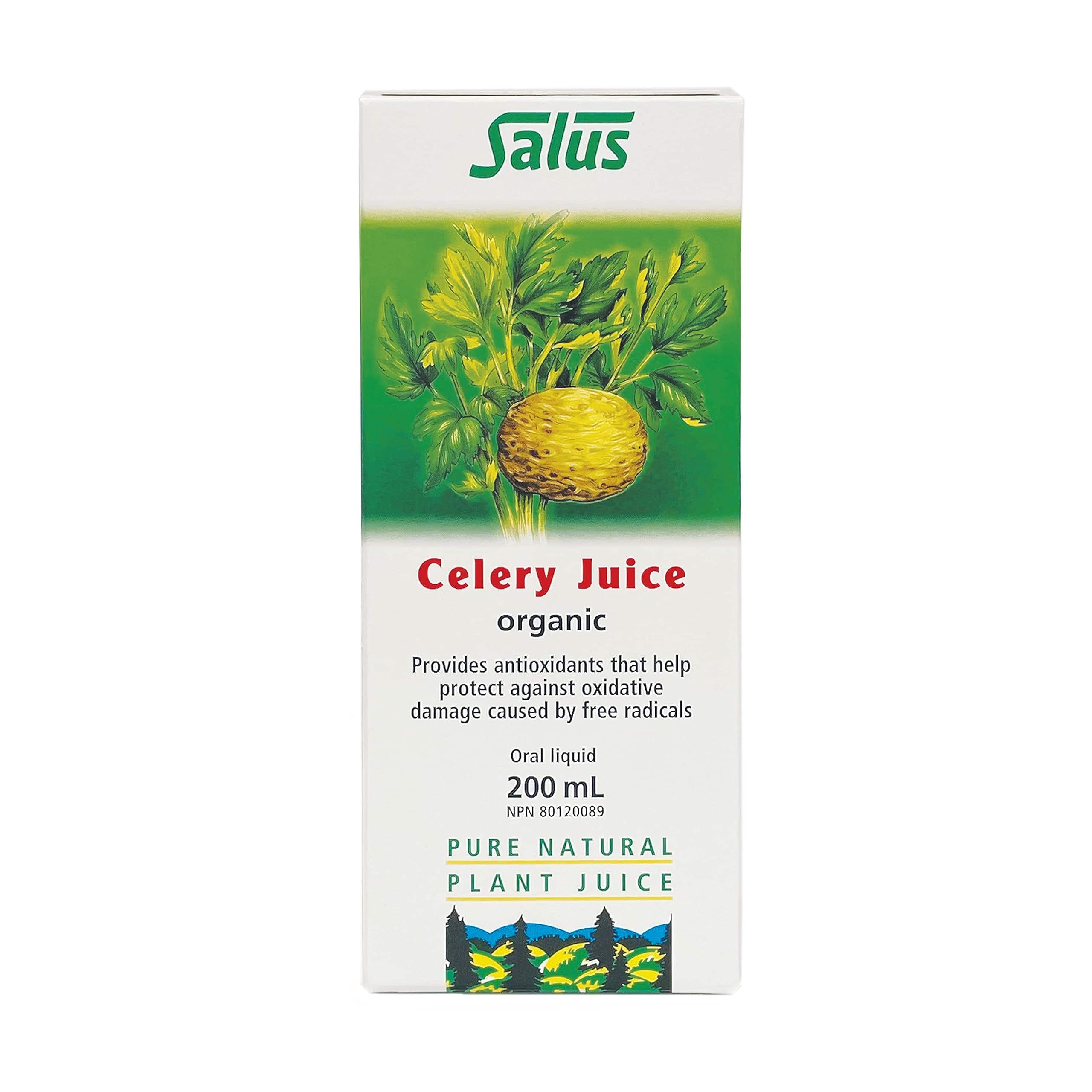 Jus de Céleri Frais 200 ml Salus | Complément Alimentaire & Superaliment pour une Digestion Améliorée & une Protection Cellulaire | Puissant Antioxydant | Contient des Caroténoïdes, des Polyphénols, des Flavonoïdes et des Phytostérols