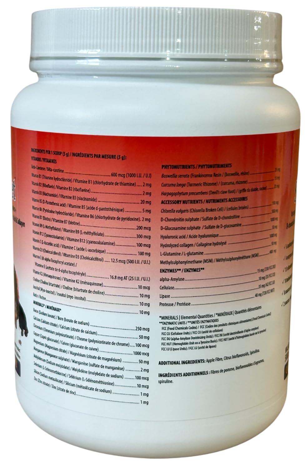 Omega Alpha Pets - Performance & Mobility - Un complexe complet pour la santé des articulations + D-Chondroïtine, D-Glucosamine, MSM, Acide hyaluronique & Collagène - SinewPet - 500g