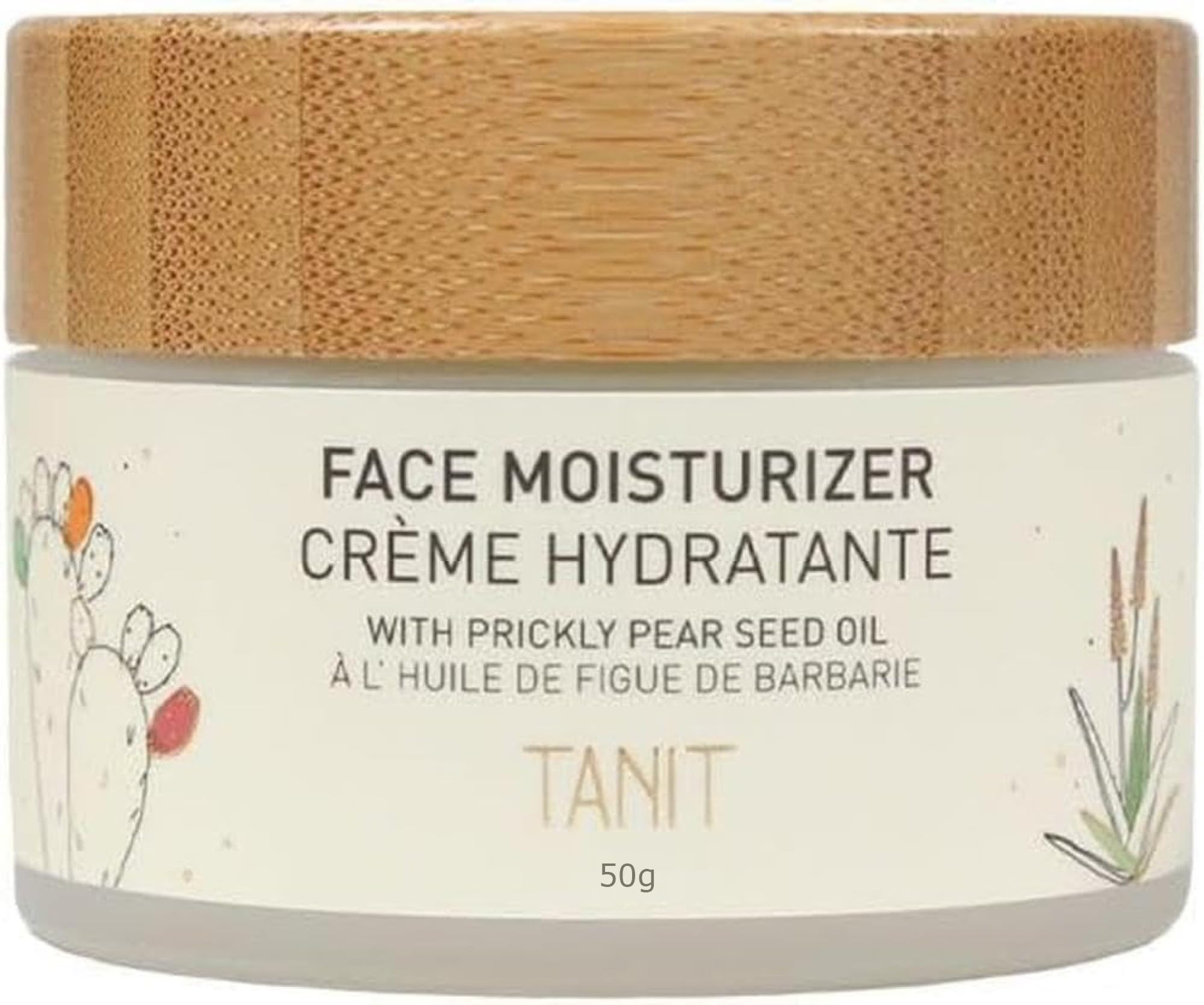 TANIT Balancing Face Moisturizer for Women and Men, Hydrating Facial Cream with Prickly Pear Seed Oil, Best Daily Moisturizer for Dry Skin, Oil-Free, 50 g