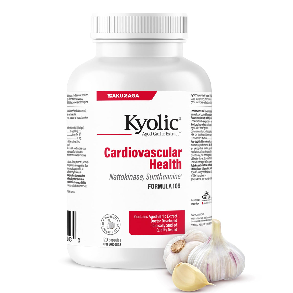 Kyolic Formula 109 Aged Garlic & Nattokinase, 120 Caps, 60 Day Supply