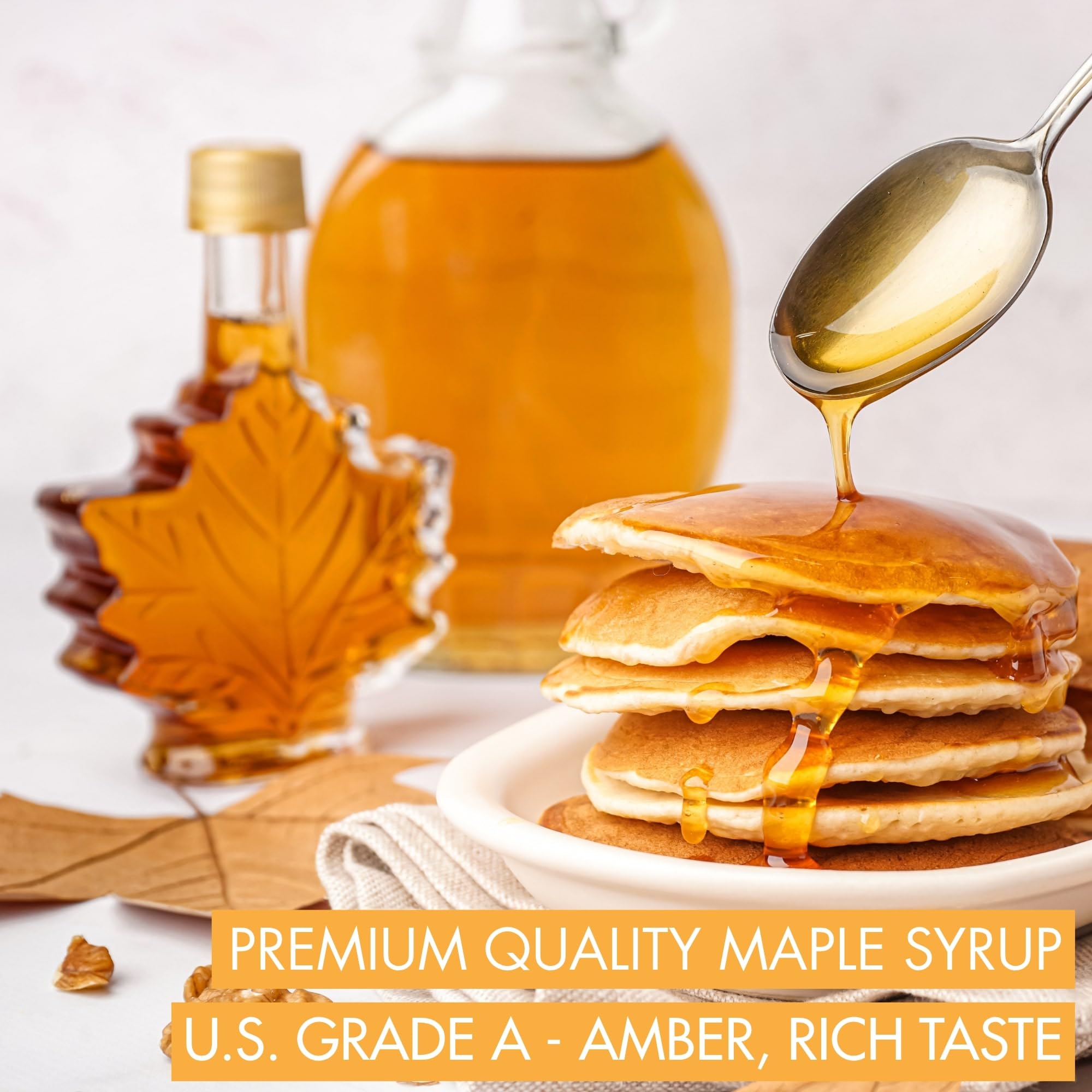 Biodélices 100% Pure Organic Maple Syrup - Grade A - Quebec's Finest in Elegant Maple Leaf Bottle