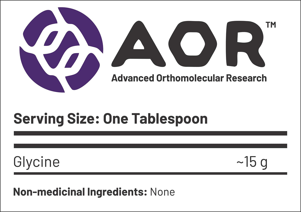 AOR Glycine Powder Supplement, Powdered Glycine, Vegan, 500g, 33 Servings