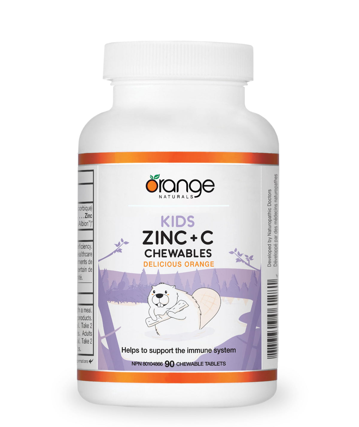 Orange Naturals Kids Zinc & Vitamin C Chewables, Orange, 90 Day Supply