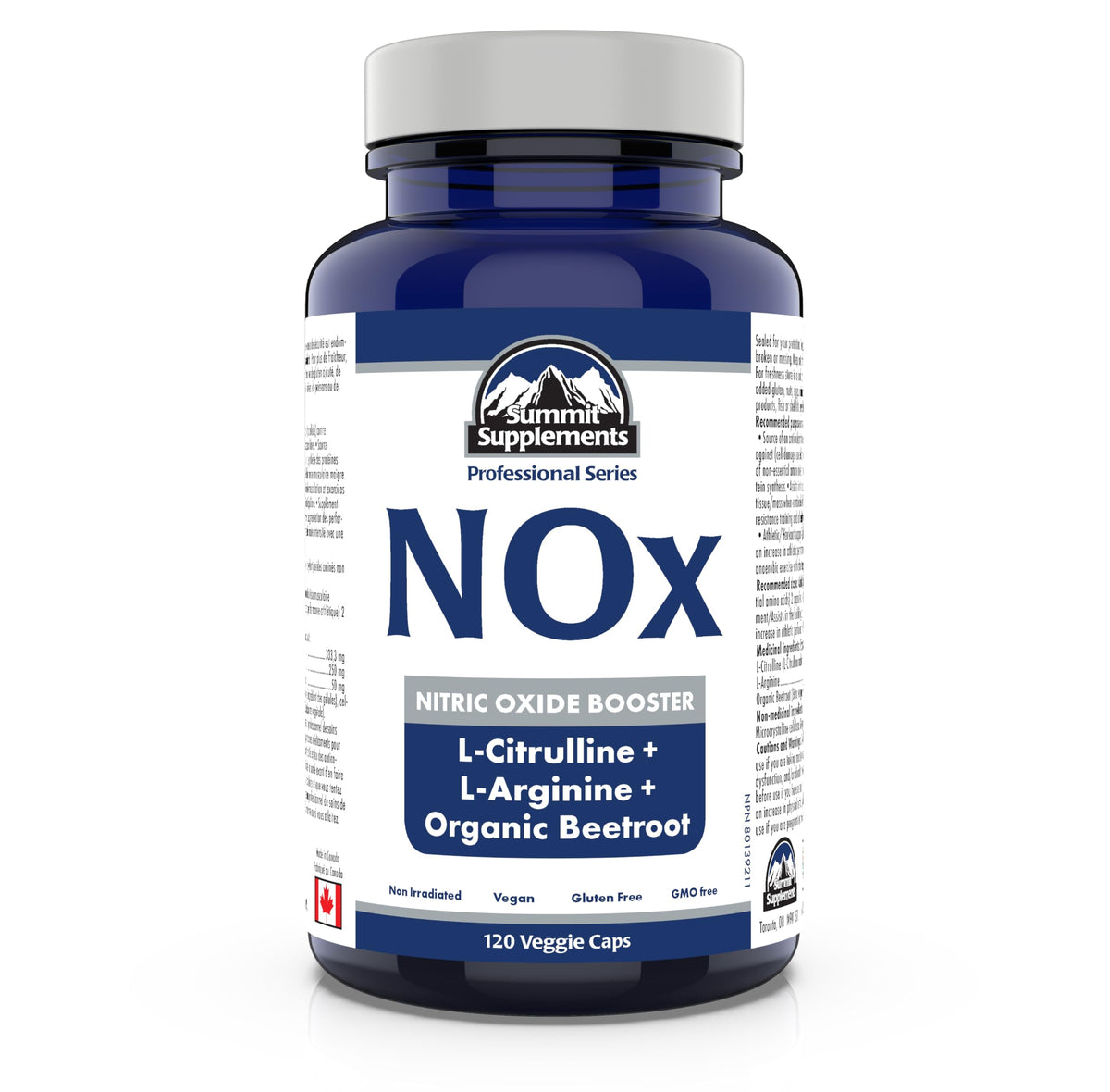 Summit Supplements NOX Nitric Oxide Booster, 120 Veggie Caps, L-Arginine, L-Citrulline & Organic Beetroot, Pre-Workout Pump & Endurance, Vegan, Non-GMO