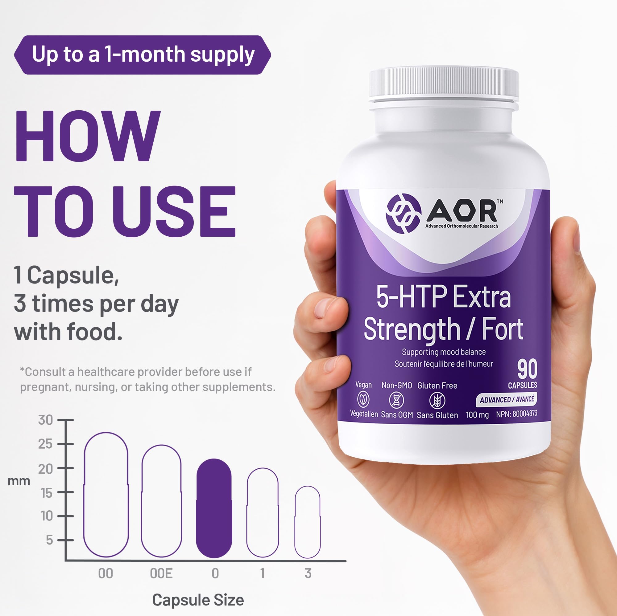 AOR - 5HTP Extra Fort 60 gélules