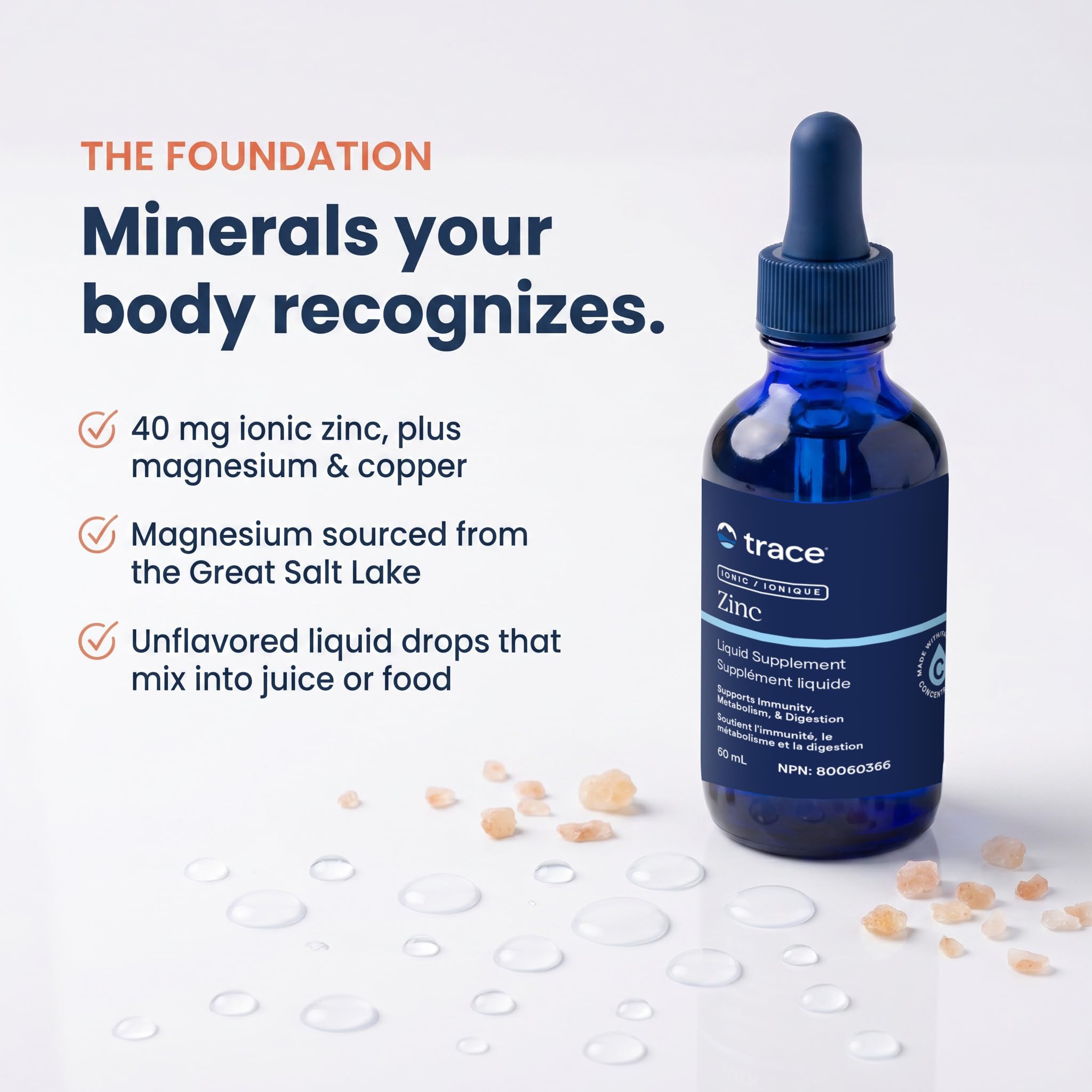 Trace Minerals Research Ion-zinc, 60ml From Inland Seawater | Low Sodium, 120-Servings, Ionic Zinc Supplement - Vegan and Gluten-Free