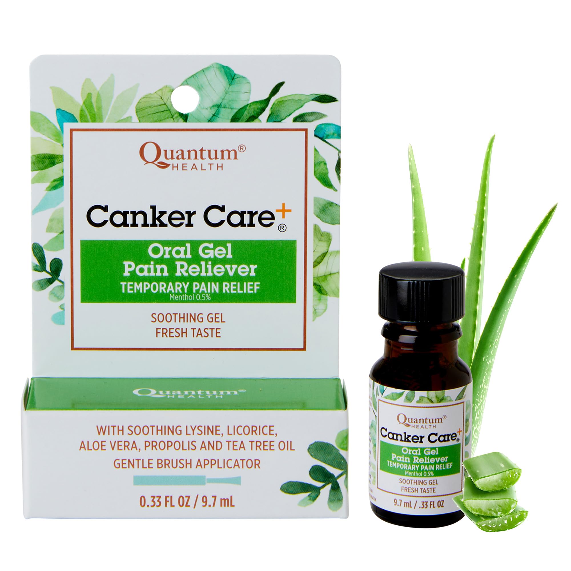 Quantum Health - Gel buccal Canker Care antidouleur, 9,7 ml - Gel protecteur apaisant à base de plantes pour le soulagement temporaire de la douleur associée aux aphtes