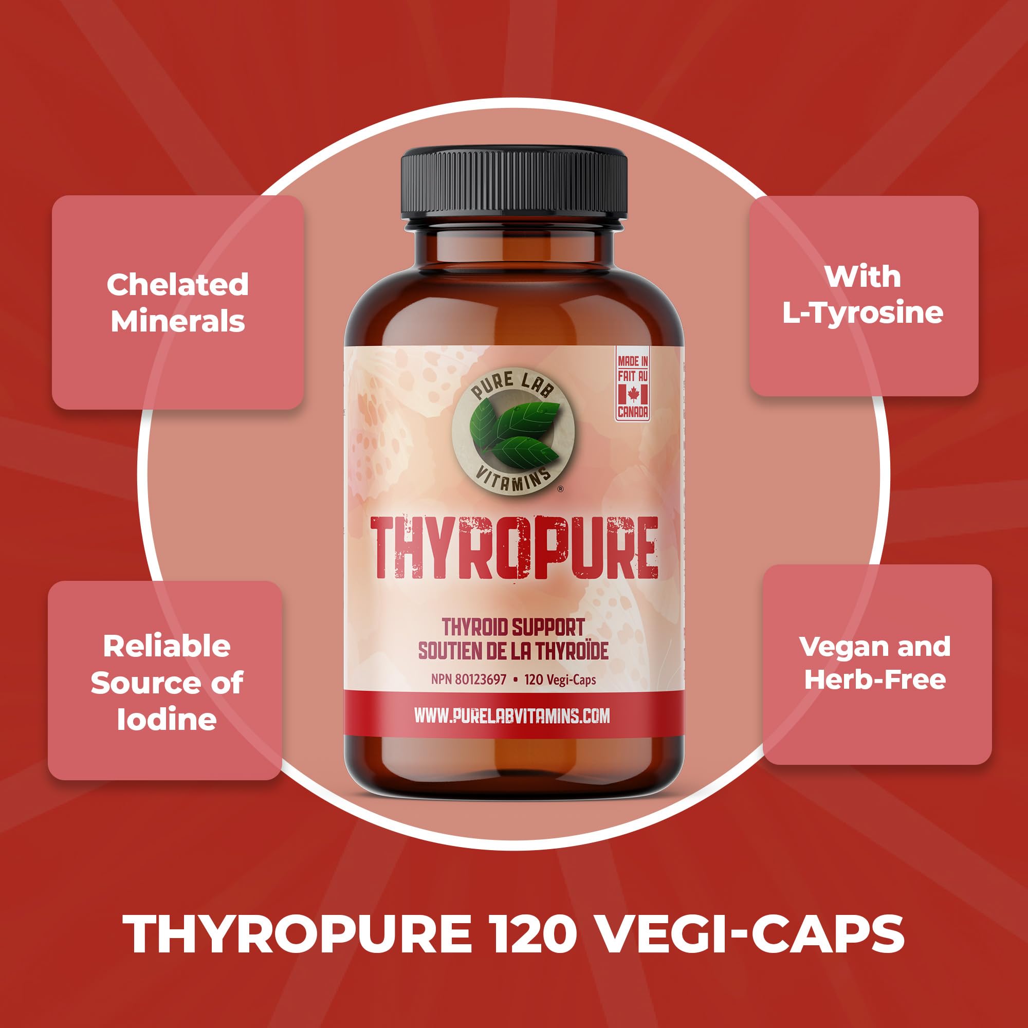 Pure Lab Vitamins ThyroPure 120 gélules végétales
