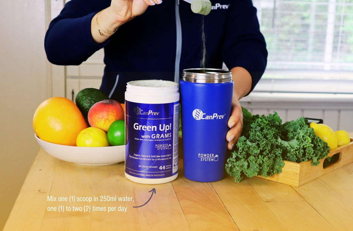 CanPrev Green Up! Greens Powder, Organic Spirulina, 300 g, 44 Servings
