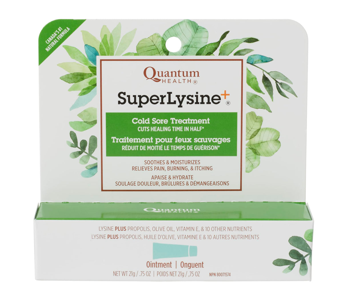 Quantum Health Super Lysine, 21 Gram Ointment - Helps Relieves Pain, Cold Sores, Soothes, Moisturizes, Burning and Itching