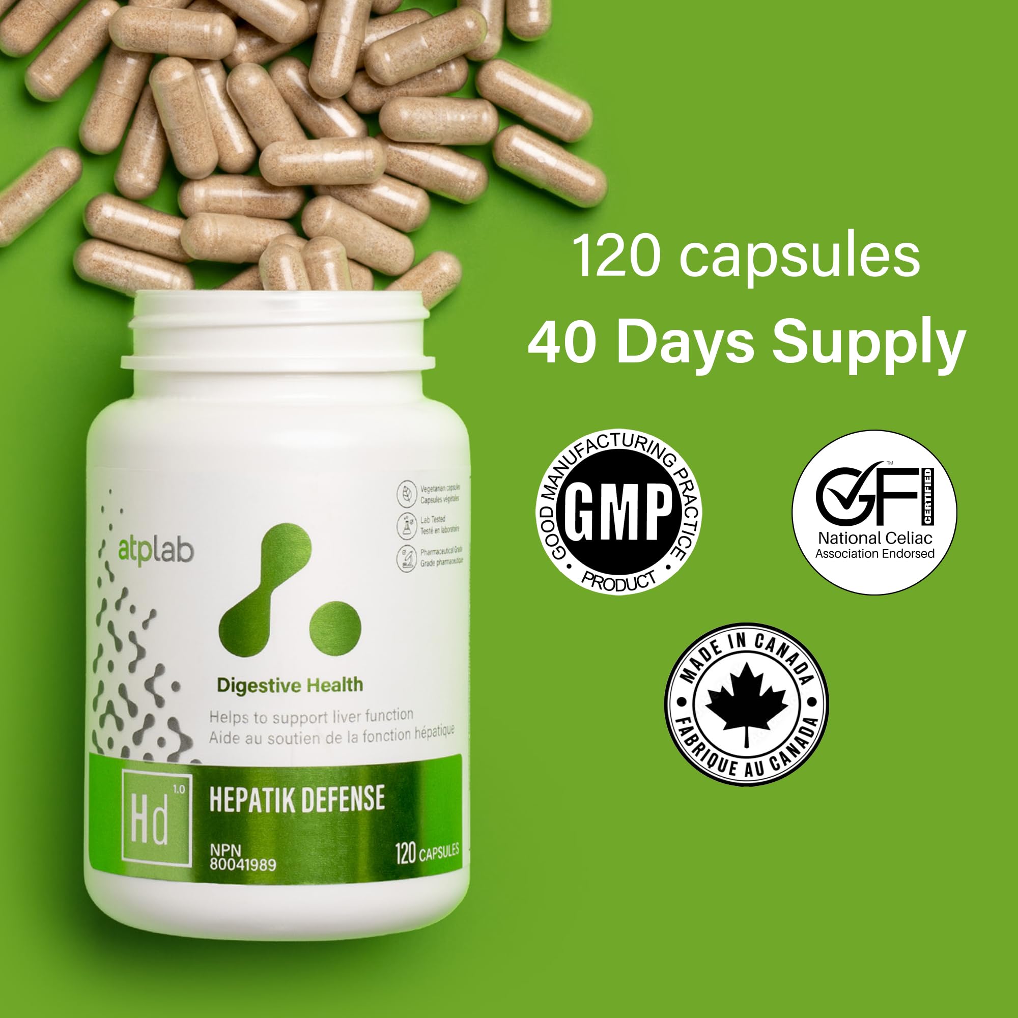 ATP LAB - Hepatik Defense 120 Capsules 40-Day Supply - Liver Support Supplement - Health & Detox Supplement - Health Formula - Detoxification Formula