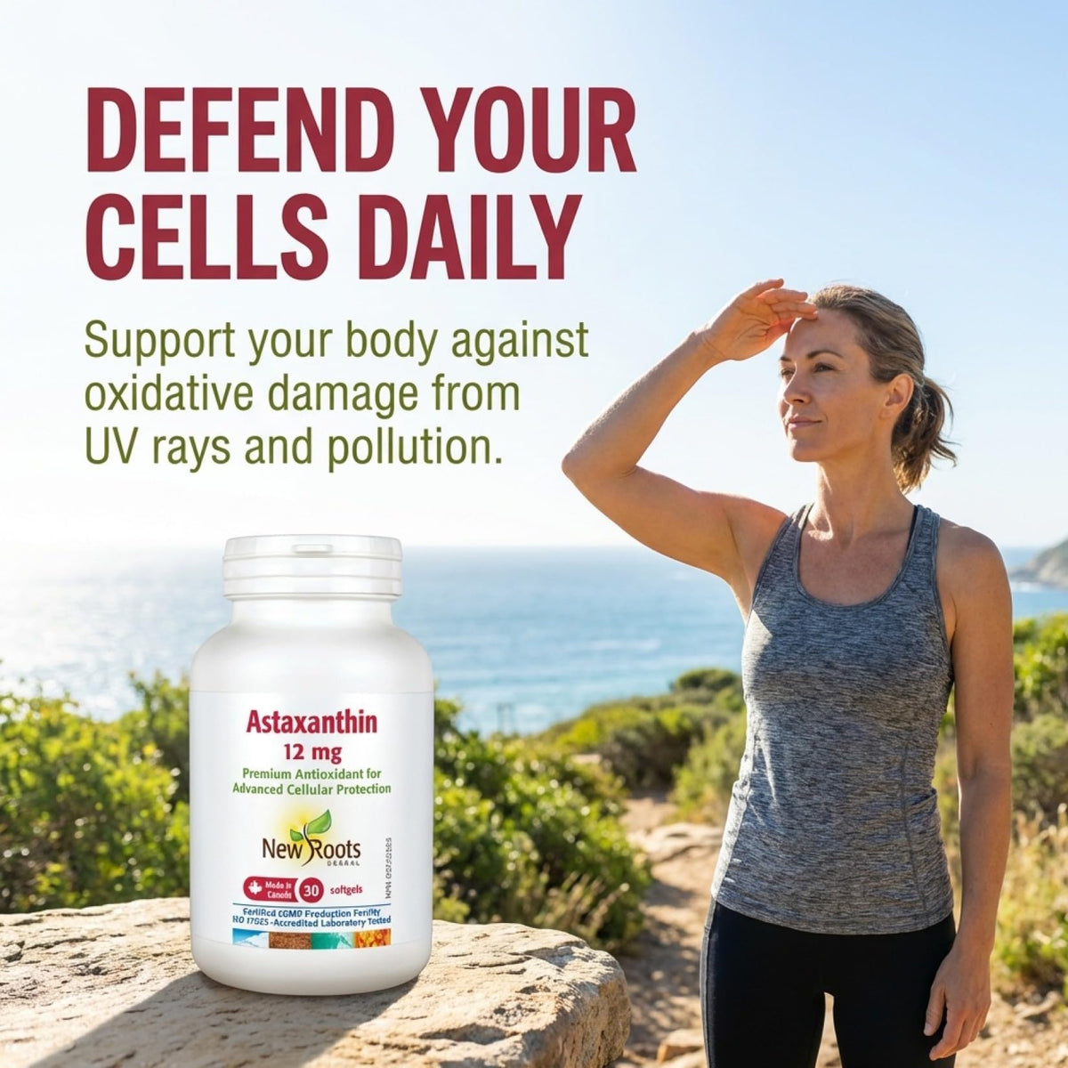 New Roots Herbal Astaxanthin 12mg - 30 Softgels - Natural Antioxidant Extract for Advanced Cellular Support, 30-Day Supply