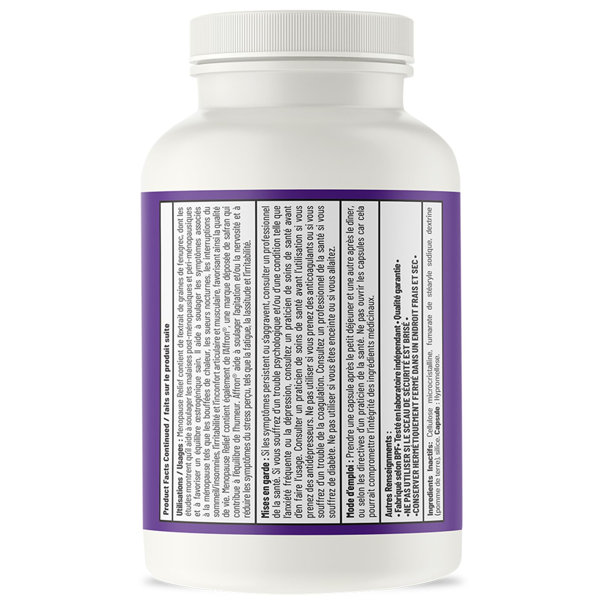 AOR - Soulagement ménopause 60 gélules – Approvisionnement 30 jours – Complément pré et post-ménopause pour femmes – Complément pour soulager l'irritabilité, les bouffées de chaleur et les sueurs nocturnes – Soutien ménopause Équilibre hormonal