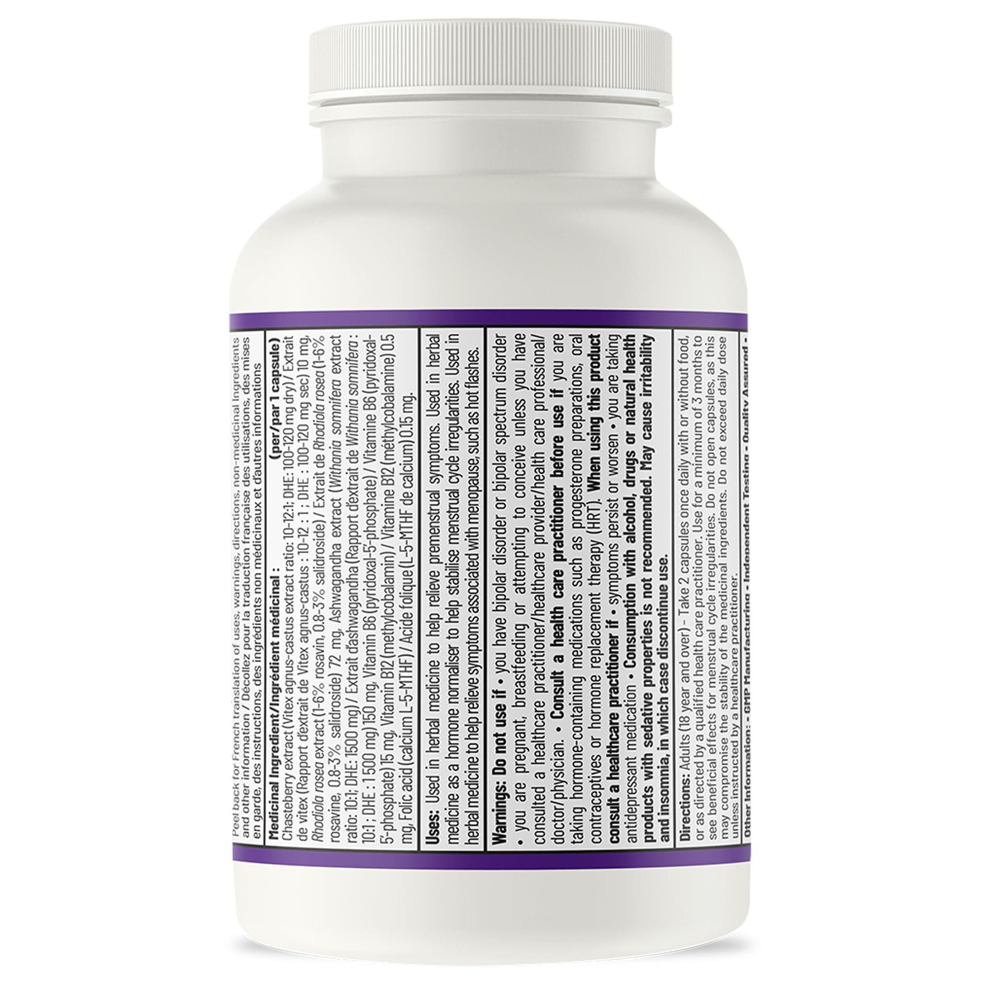 AOR Fem Calm 248mg 60 gélules – Cure de 30 jours – Contient de l'Ashwagandha, de l'acide folique, de la B12, du Gattilier – Soutien au bien-être quotidien et à l'équilibre hormonal des femmes, idéal pour le cycle menstruel – Sans OGM et Végane