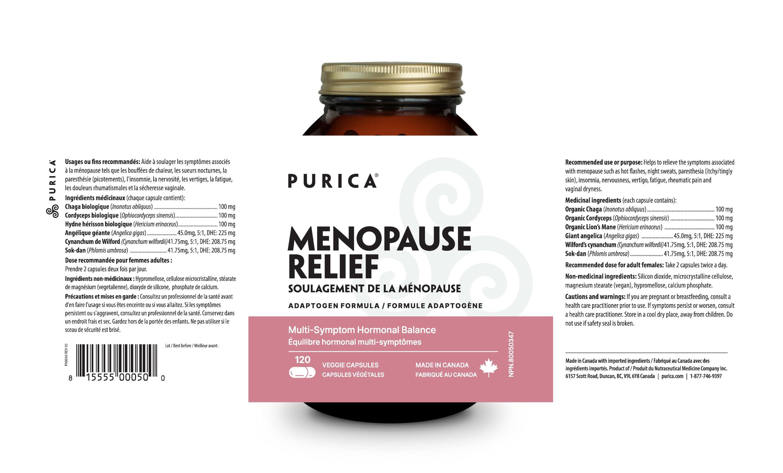 PURICA Équilibre Ménopause - Supplément de soutien pour la ménopause pour femmes