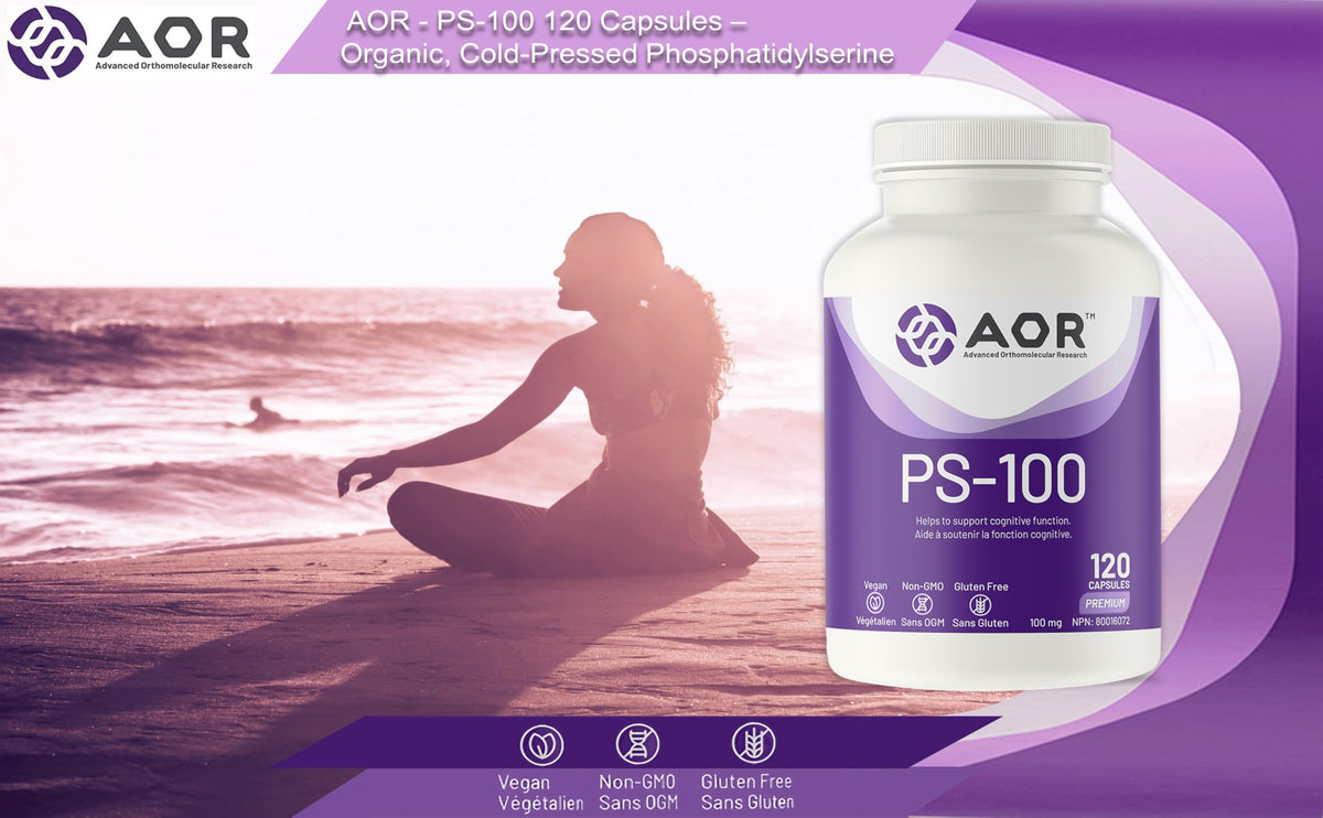AOR PS 100 Phosphatidylserine Capsules,100mg,Brain Supplement,40-Day Supply