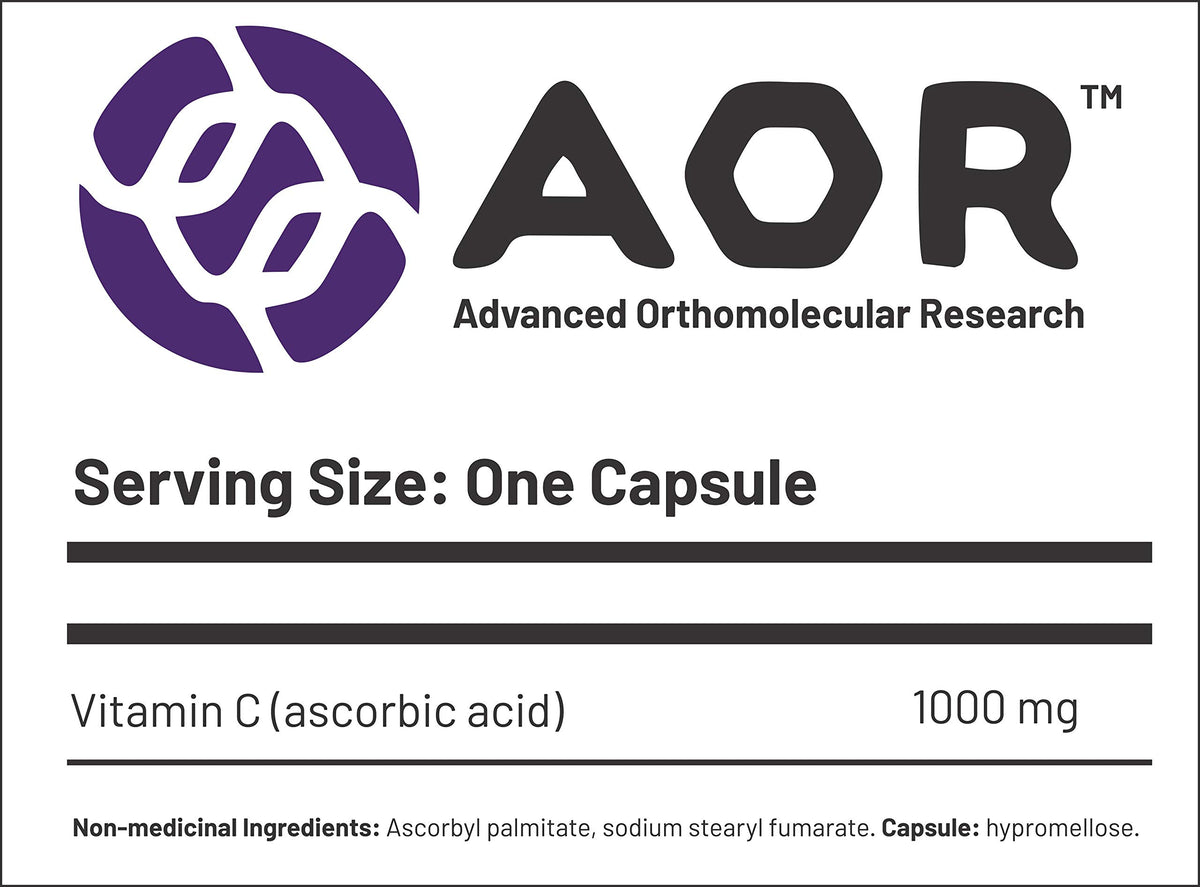 AOR Vitamin C 1000mg Vegan Capsules, Non-GMO, 300 Capsules, 10 Month Supply