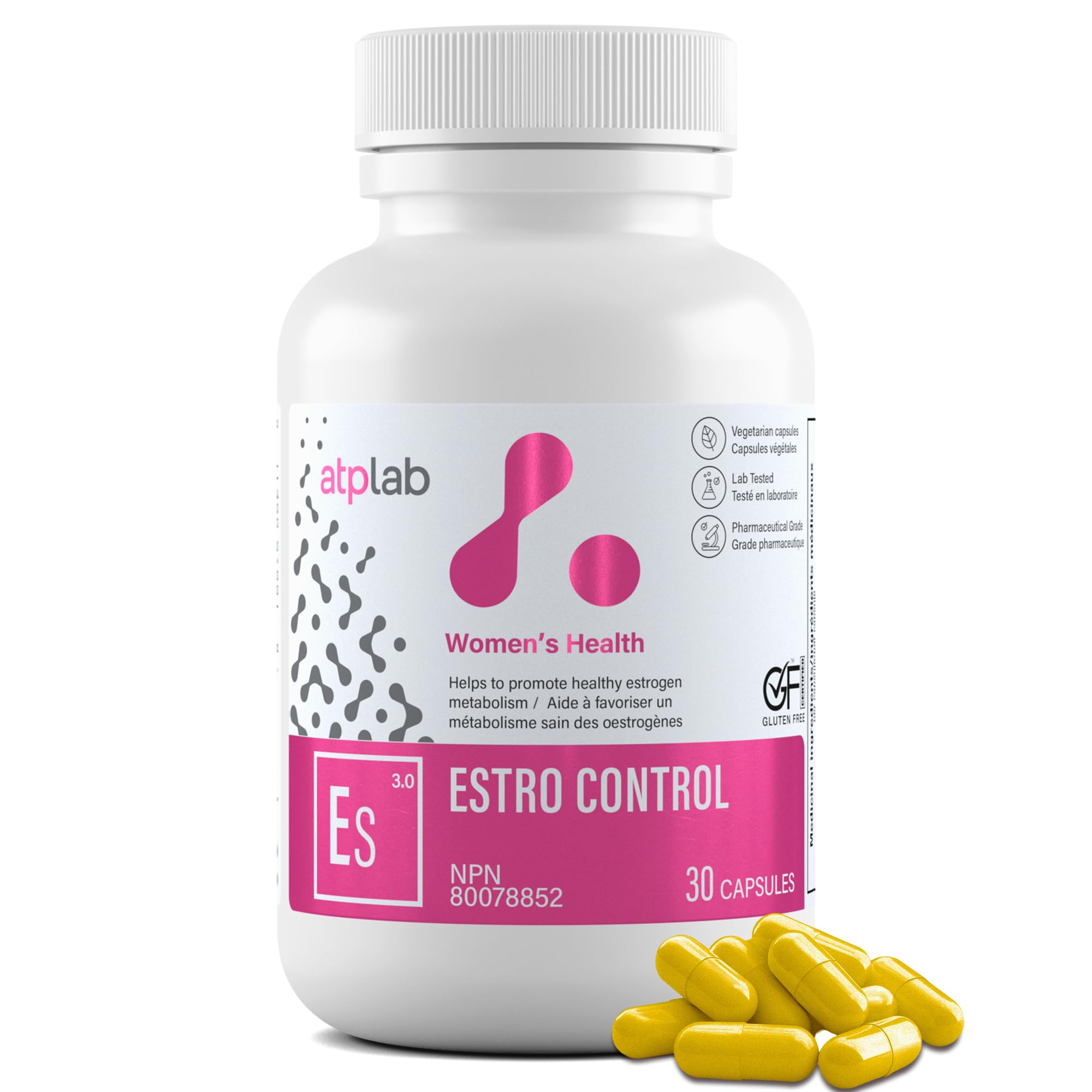 ATP LAB Estro Control 30 Veg Caps 30-Day Supply, Features DIM, Turmeric Extract & Resveratrol, Daily Supplement for Women, Supports Everyday Wellness, Balance & Comfortable Monthly Routine, Lab Tested