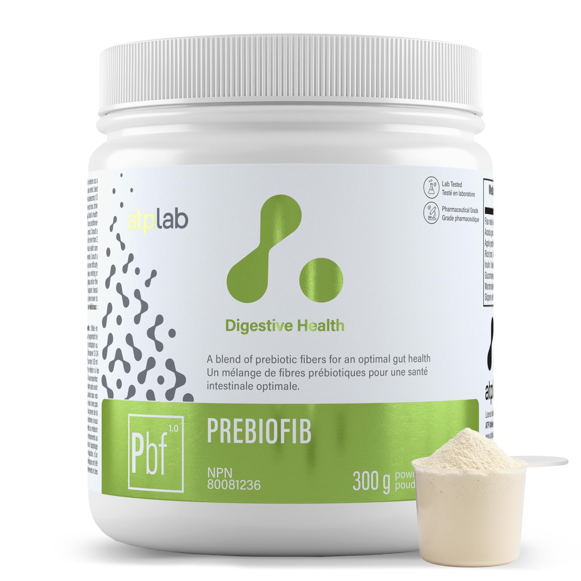 ATP LAB - PreBioFib Regular 300g 30-Servings - Prebiotic Fiber Powder Supplement - Soluble Fiber Supplement for Constipation, Gut Health and Digestive Health