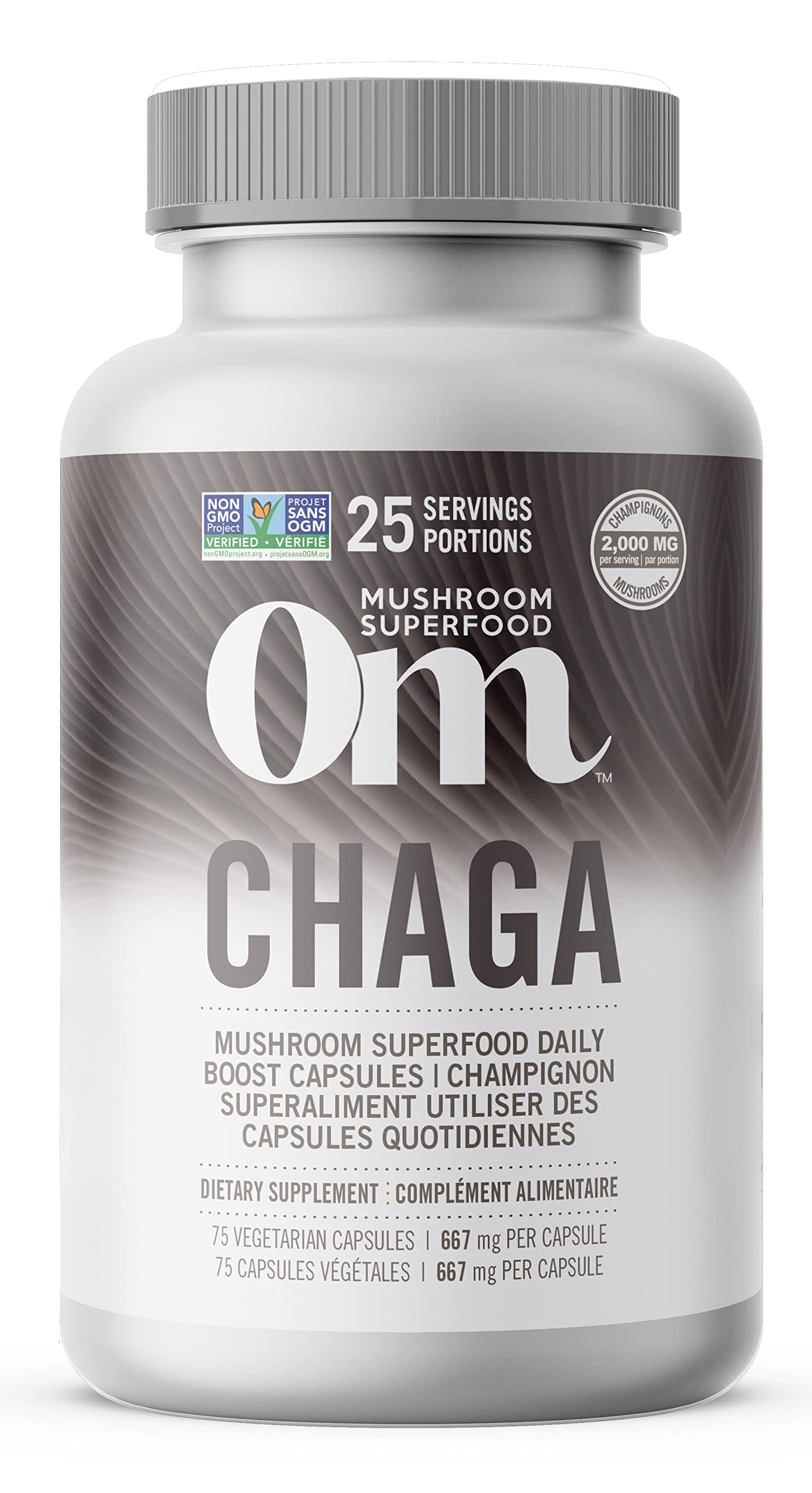 Om Chaga Mushroom 667mg 75 Caps 75 Fl Oz