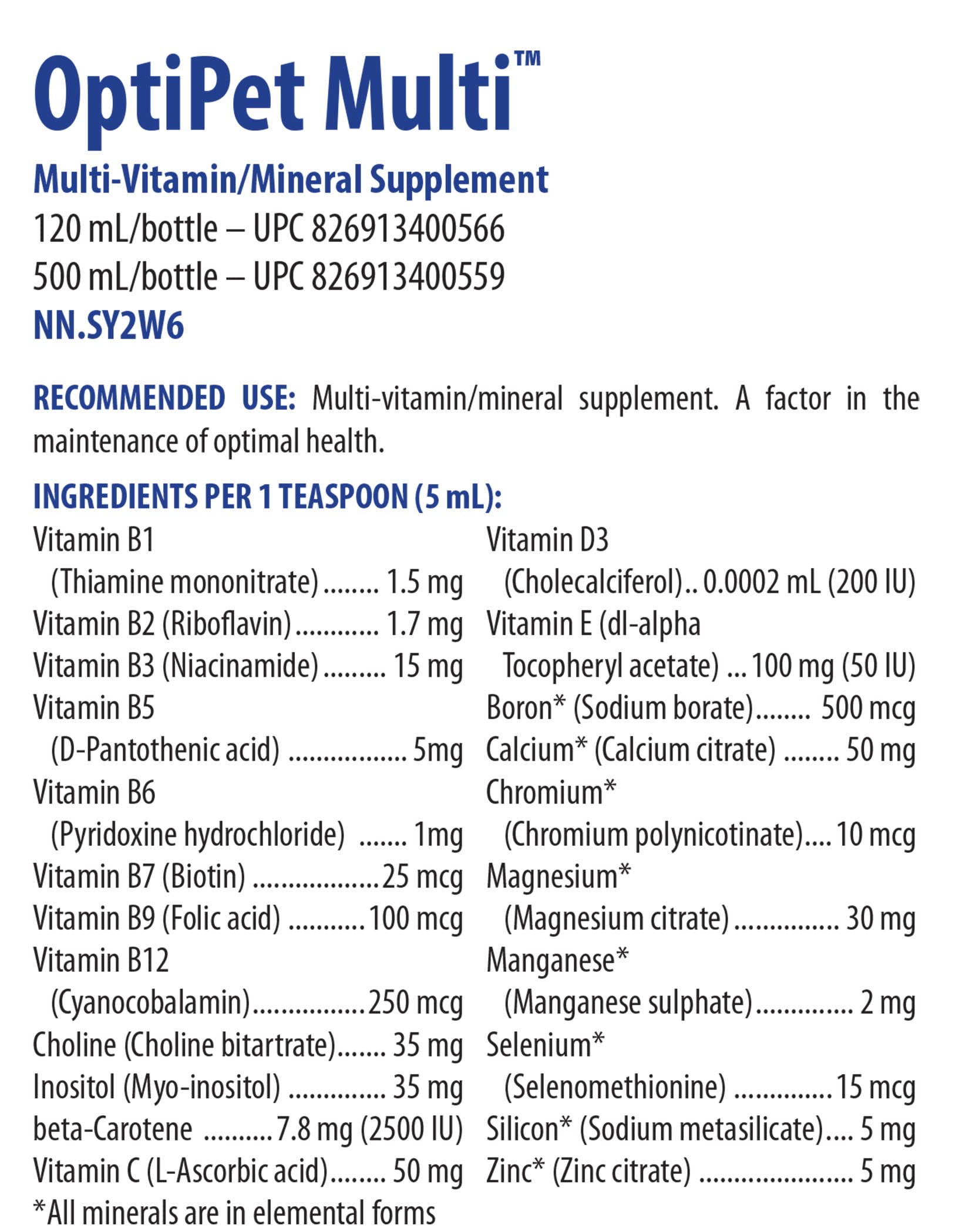 OptiPet Multivitamine Liquide, Compléments pour Chiens, Essentiels pour Chats, Vitamines et Compléments pour Chats et Chiens, Complément Multiminéral pour Animaux de Compagnie, Maintient la Santé Optimale des Animaux, 500 ml, Saveur Pomme
