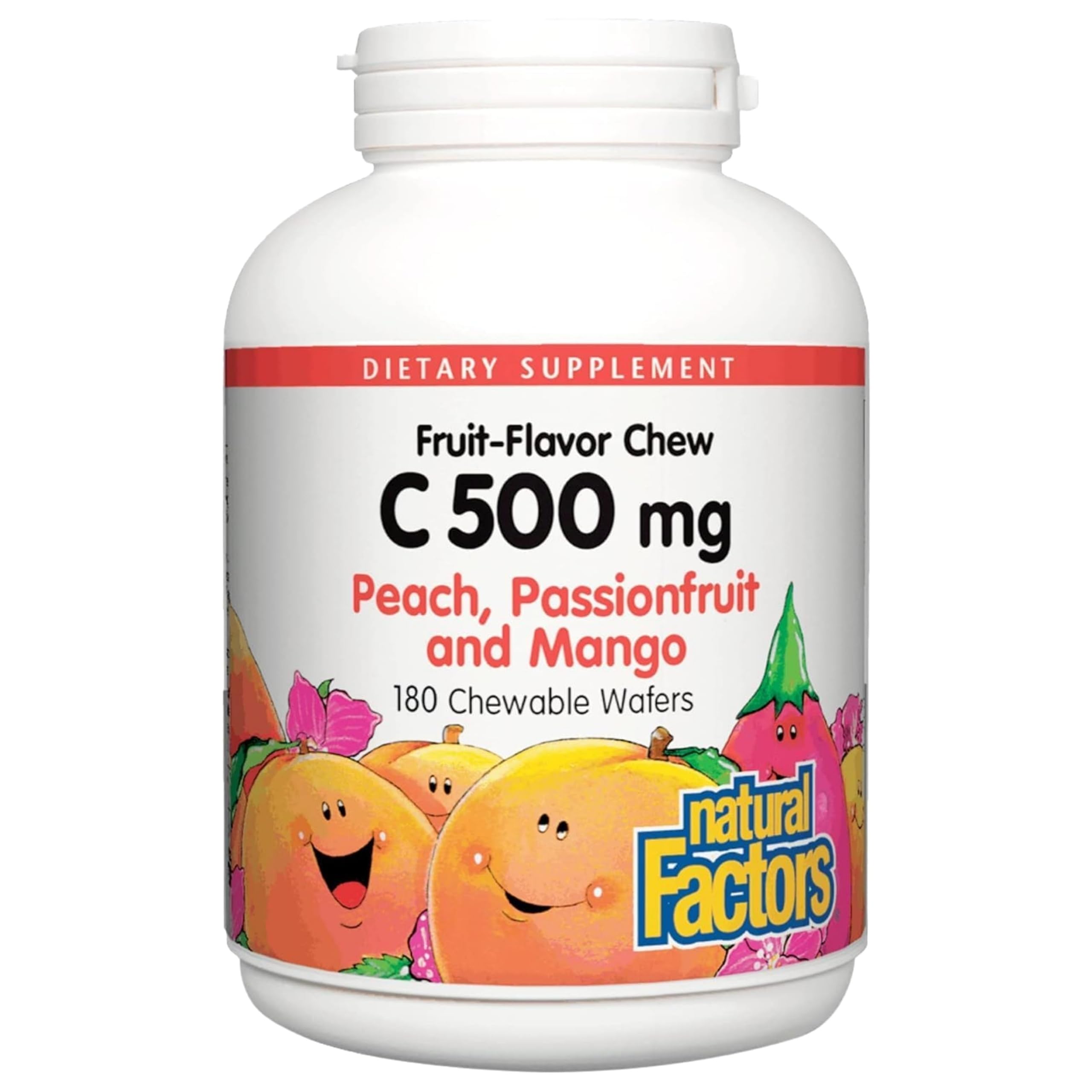 Natural Factors 100% Natural Fruit Chew C (500mg) Peach Passion & Mango 180 wafrs
