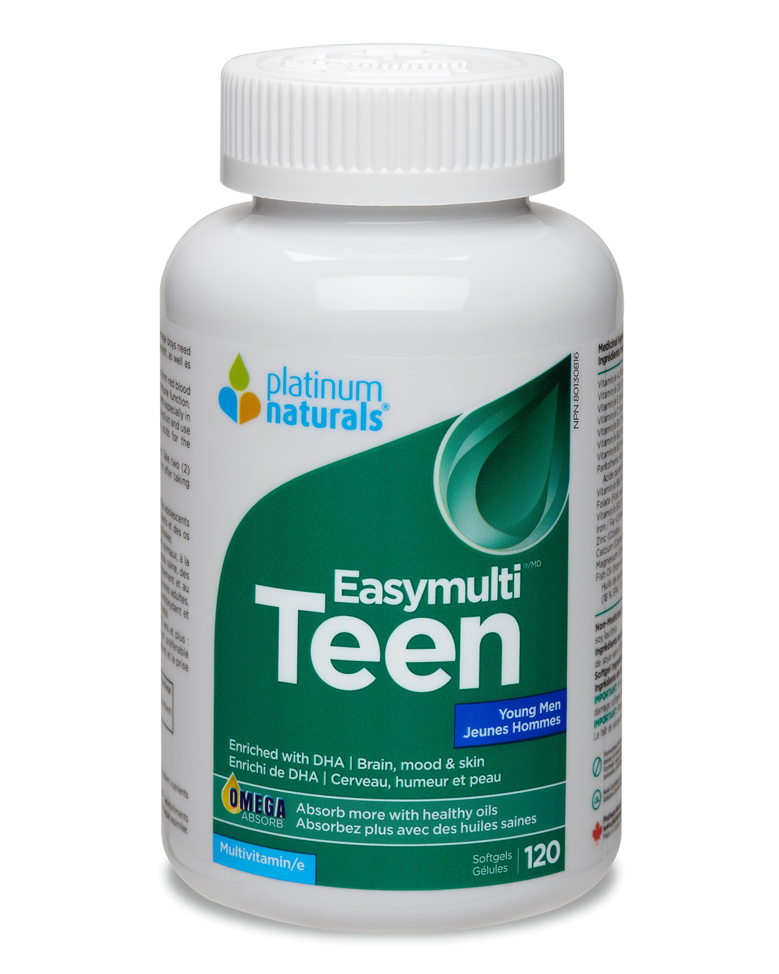 Platinum Naturals - Easymulti Ado pour jeunes hommes | ADH | Cerveau et peau