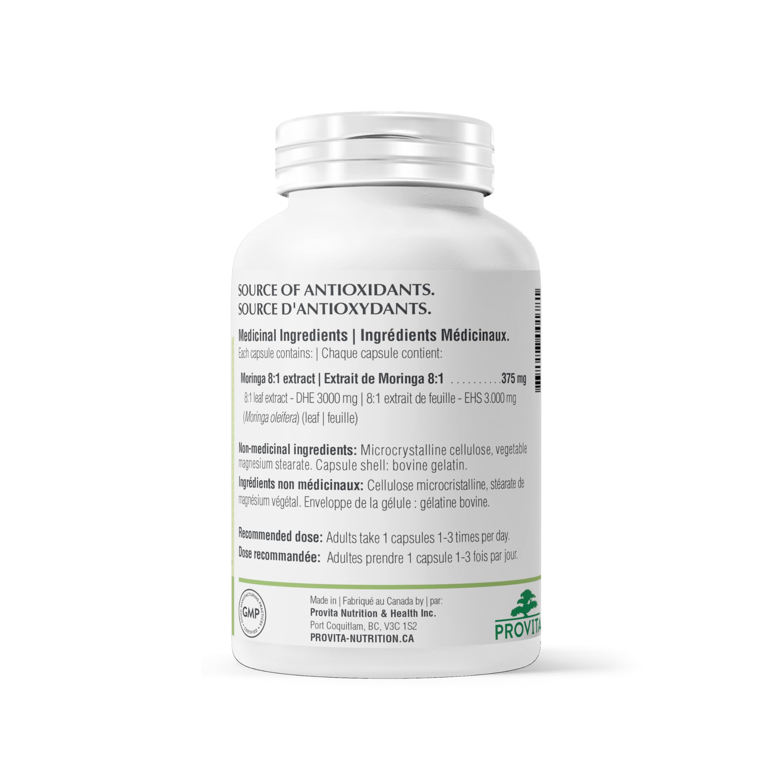 Moringa Forte par Provita Nutrition (Fabriqué au Canada) 60 capsules