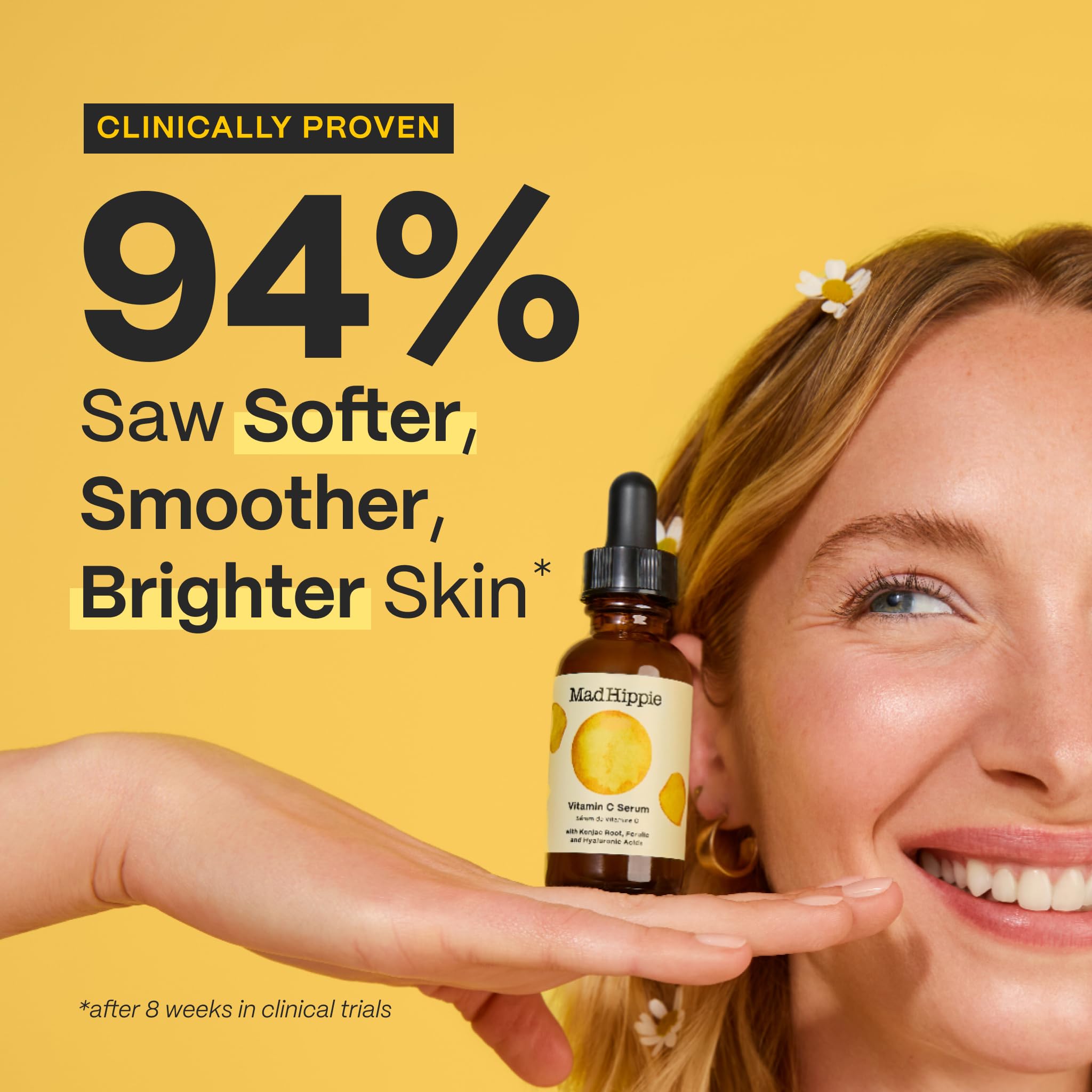 Sérum Vitamine C Mad Hippie avec racine de konjac, acide hyaluronique et acide férulique - 30 ml.