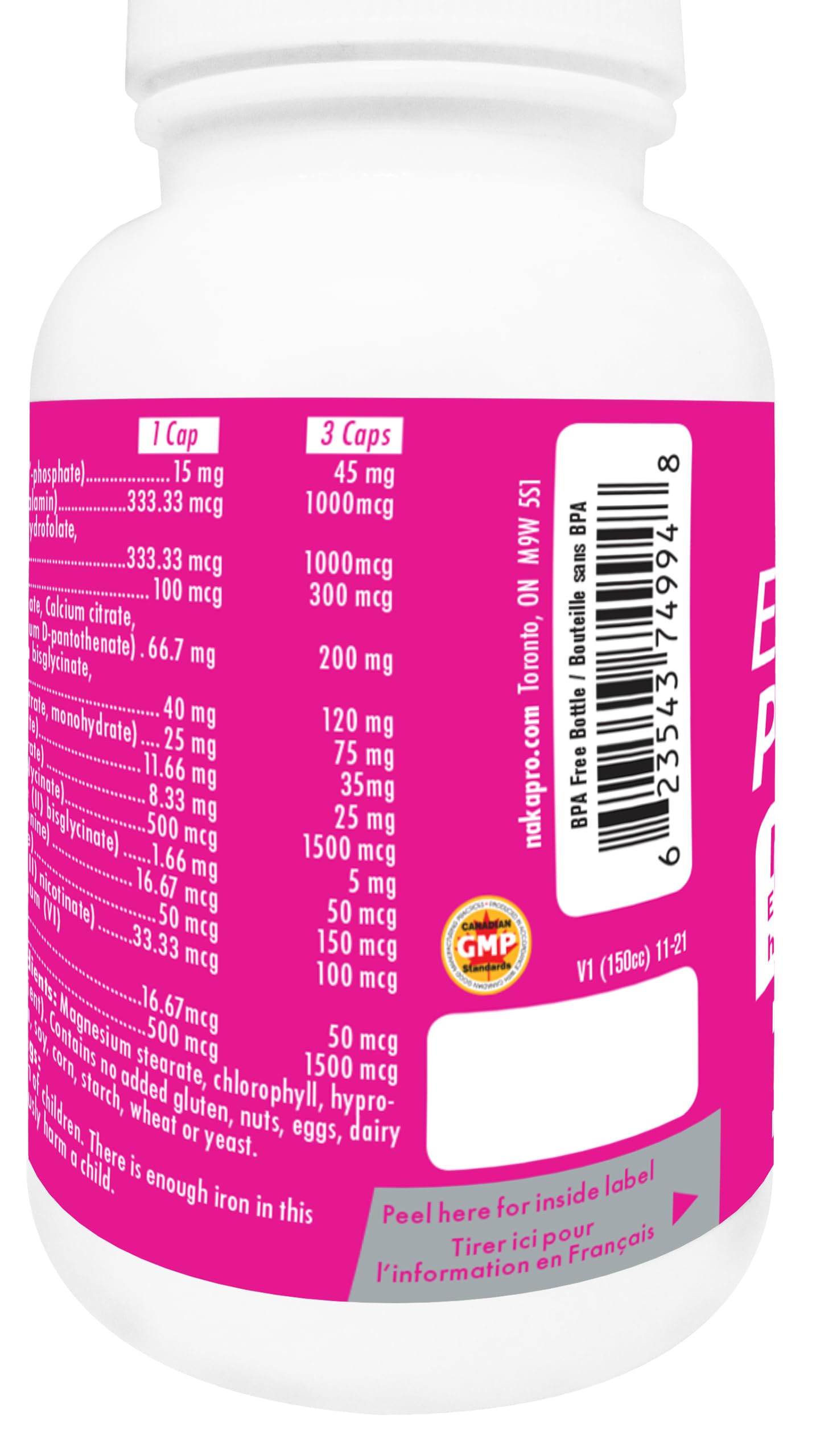 Naka Platinum Prenatal Bioactive Multi, Methylated, Essential Nutrients for Mom's Health and baby's development, For Pregnant and Breastfeeding women , Made in Canada