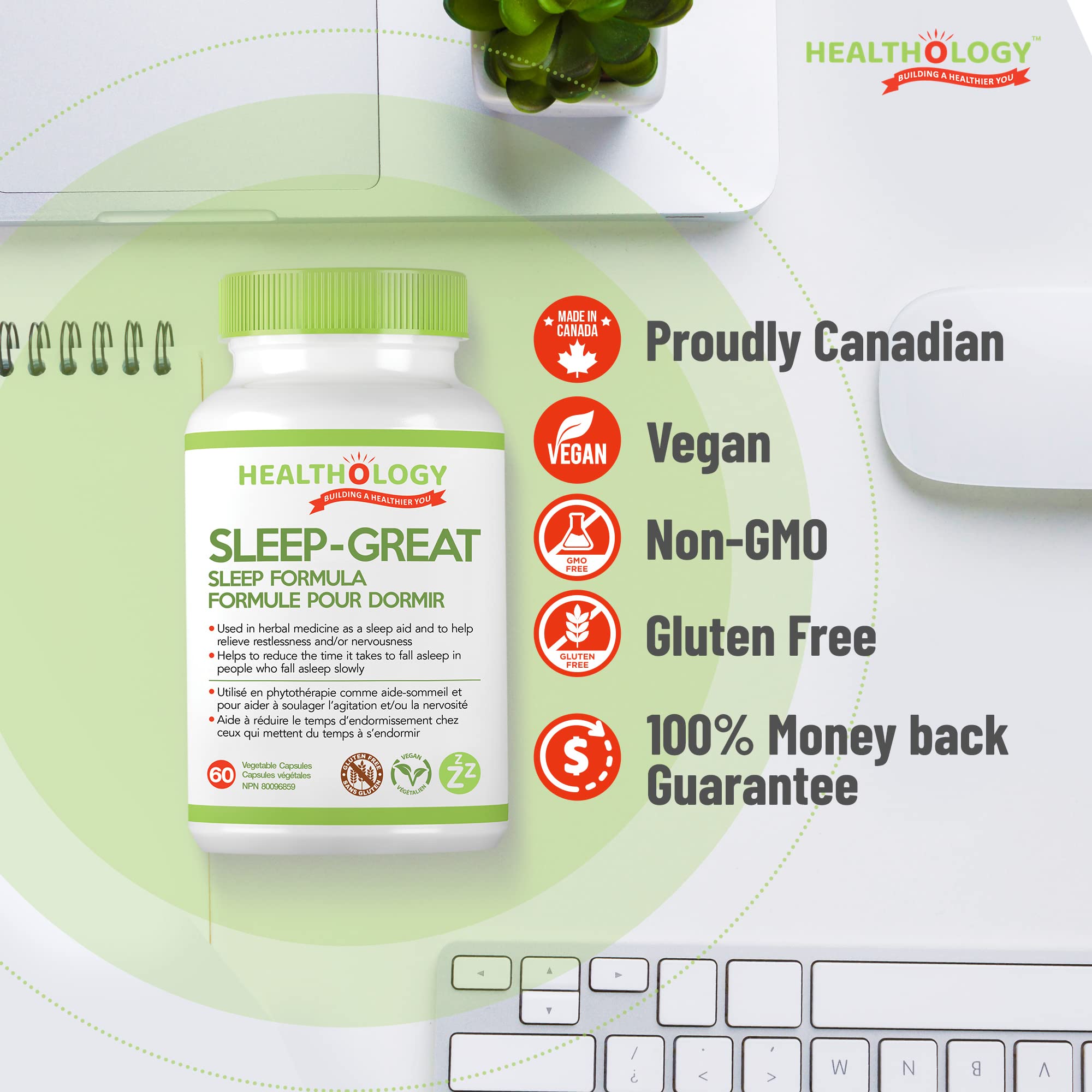 Healthology Sleep-Great, Natural Sleep Aid Supplement