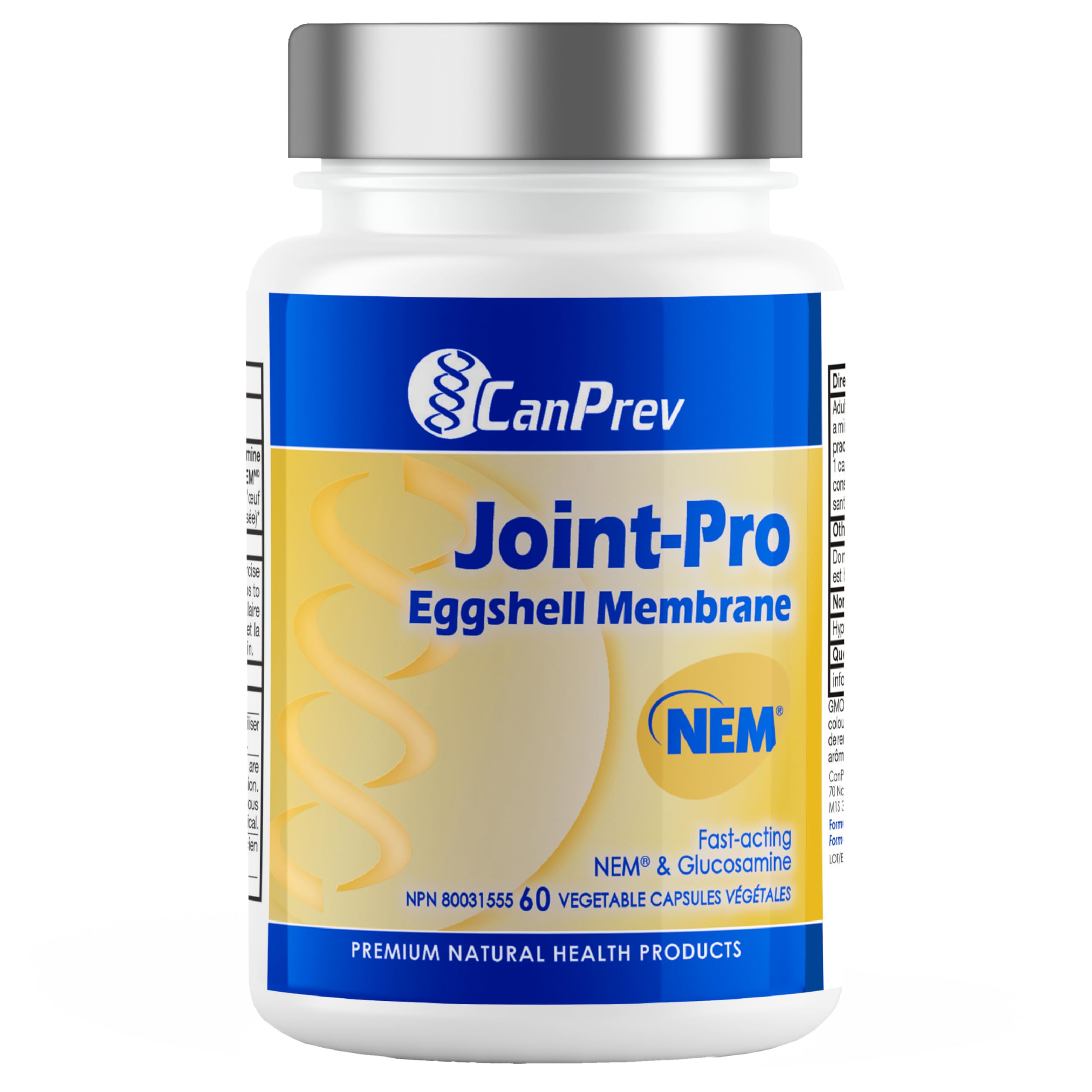 CanPrev Joint-Pro NEM Natural Eggshell Membrane, 60 V-Caps 30 Days Supply - NEM Supplement for Joint Comfort, Flexibility and Improve Recovery - Promotes Cartilage Function - Encourages Easy Movement