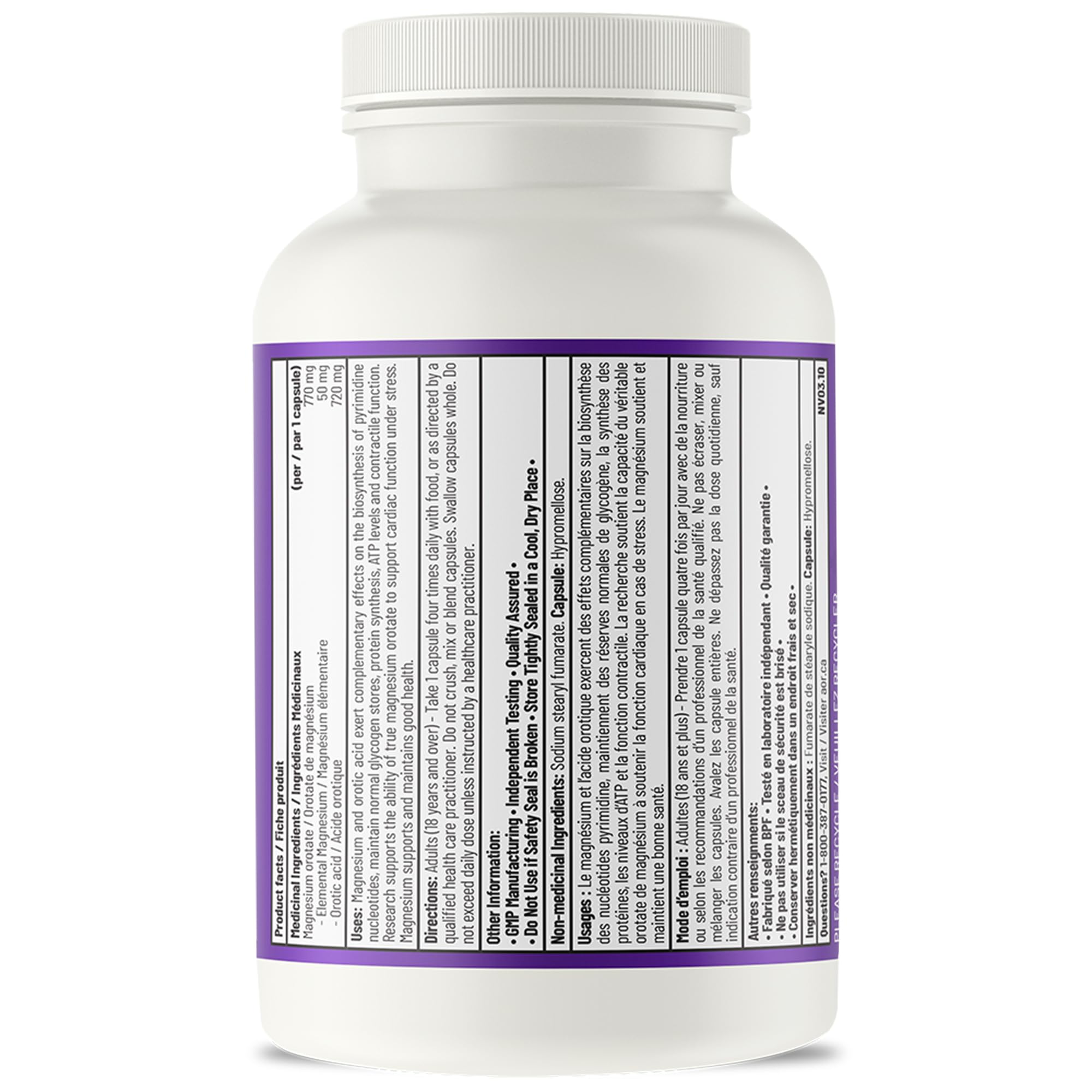 AOR Cardio Mag 2.0 Orotate de Magnésium 770mg, 120 Gélules Pour 30 Jours - Soutien Cardiovasculaire, Fonction Cardiaque, Production d'Énergie & Récupération, Magnésium pour Individus Actifs Favorisant le Bien-être Vital