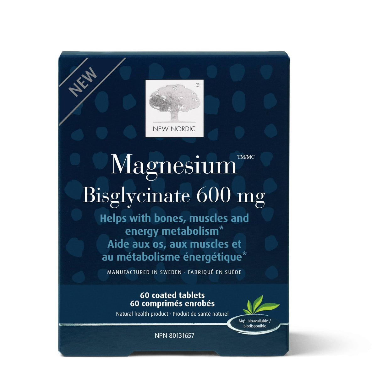 New Nordic Magnesium Bisglycinate Tablets, 60 Tablets, 30-Day Supply