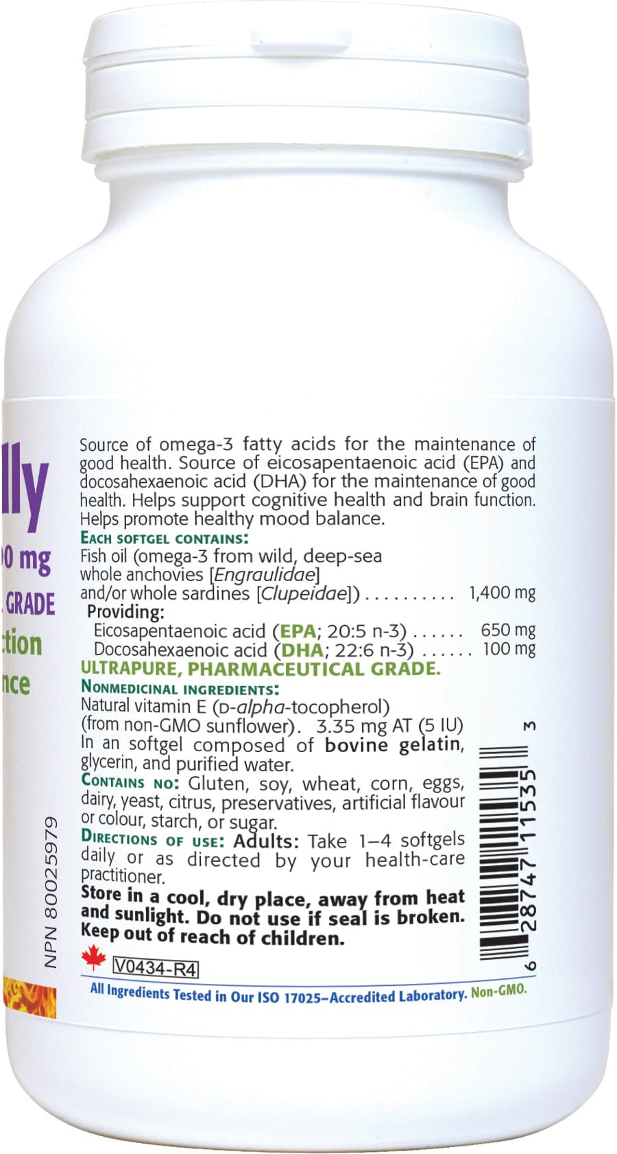 New Roots Herbal Omega Jolly, Omega 3, Fish Oil, 60 Softgels 60 Day Supply