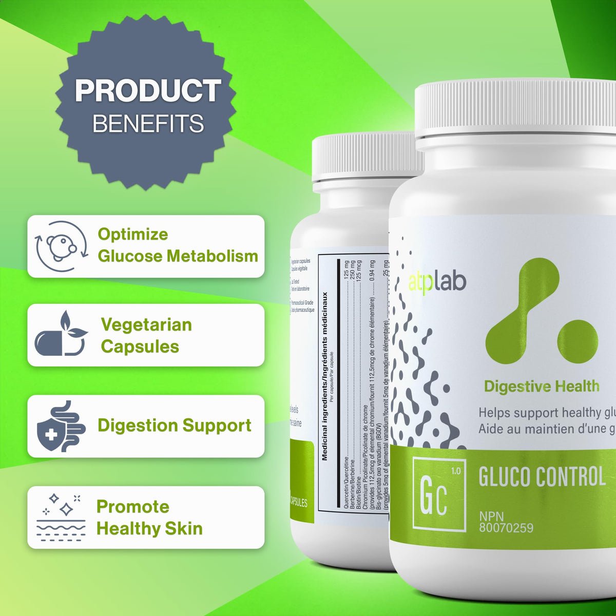 atplab Gluco Control Berberine, Healthy Glucose Levels, 90 Capsules