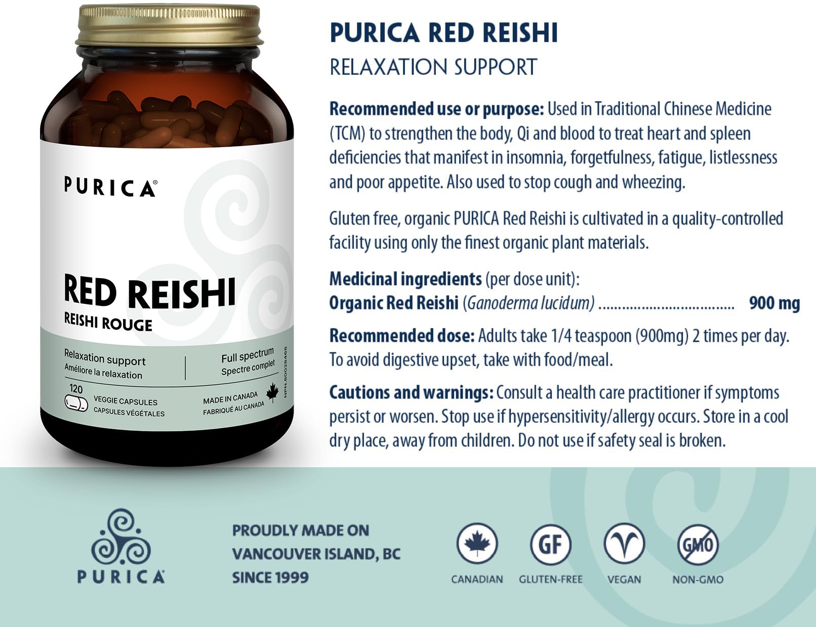 PURICA - Reishi Rouge - Champignons micronisés - Aide à la relaxation