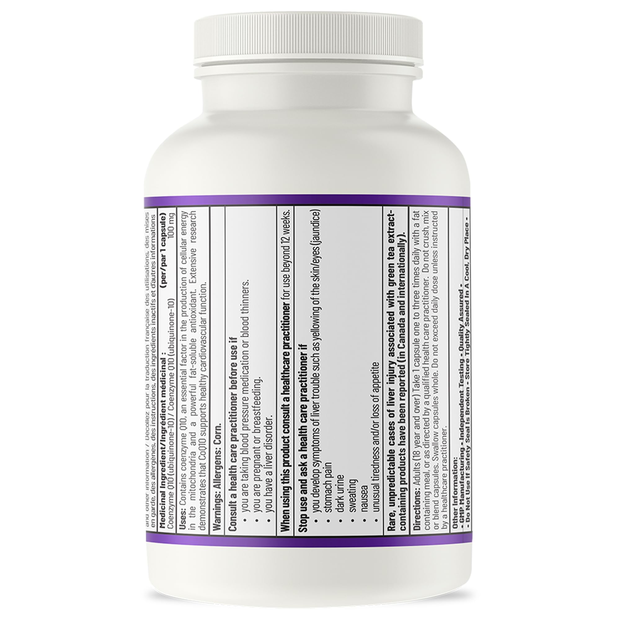AOR CardioNOx Coenzyme Q10 100 mg, 30 capsules, 30 jours d'approvisionnement - Supplément de CoQ10, soutien de la vitalité cardiaque et de la circulation, soutien énergétique avec oxyde nitrique, formule ubiquinone, végétalien, sans OGM et sans gluten