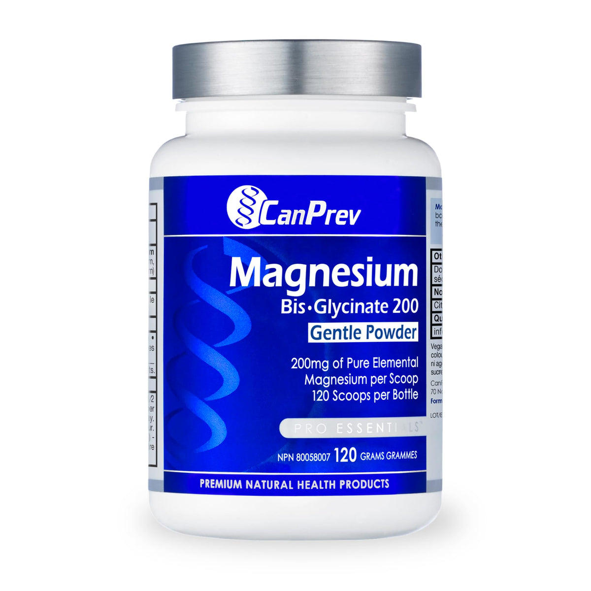 CanPrev Magnesium Bisglycinate Gentle Powder, 200mg, 120g, 120 Day Supply
