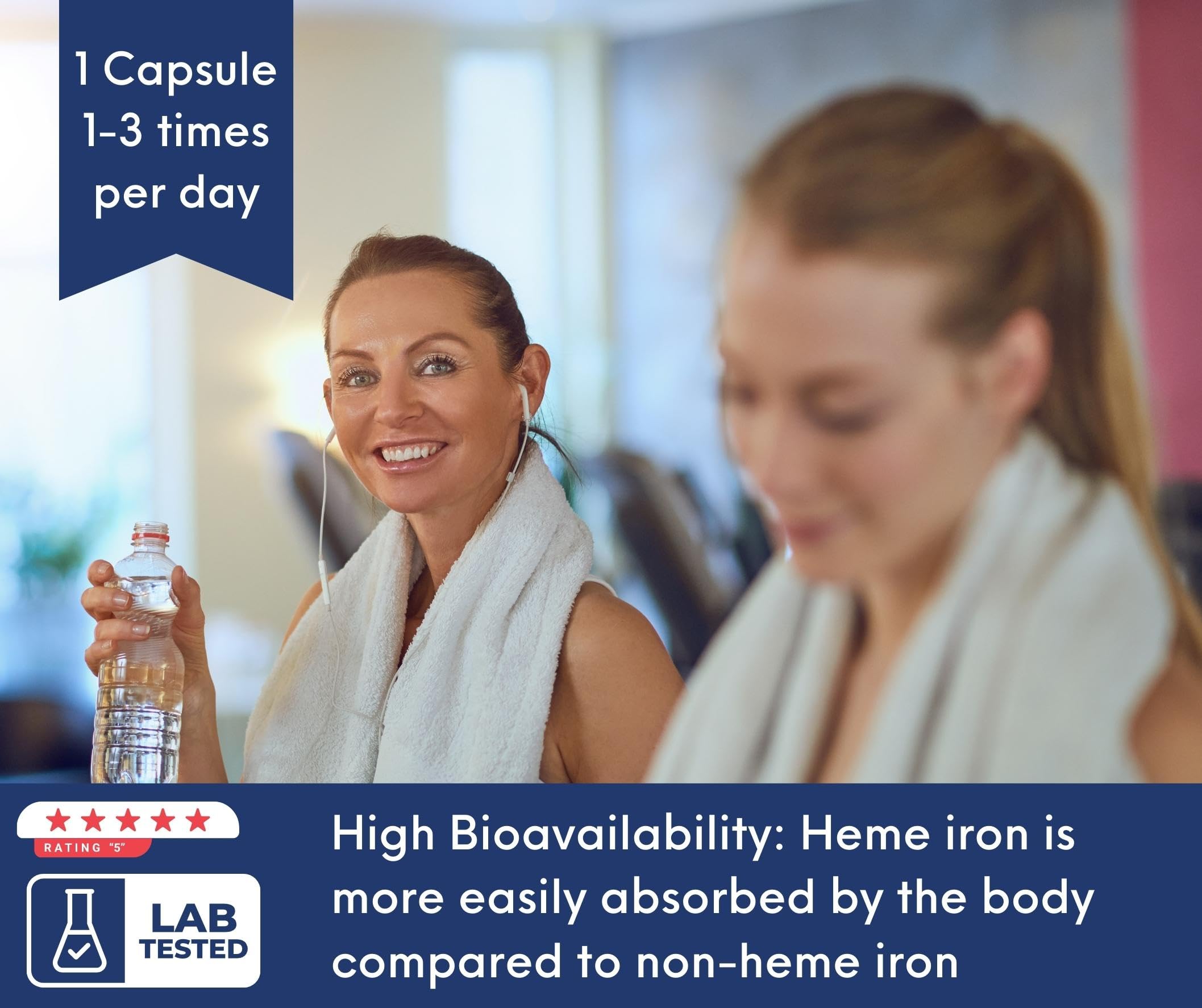 Pure North Naturals - Heme Iron Supplement, 60 Capsules 60-Day Supply - 11mg Elemental Iron + Selenium, Bioactive Folate, Vitamin B12, Vitamin C - 3rd Party Tested - Formulated & Made in Canada