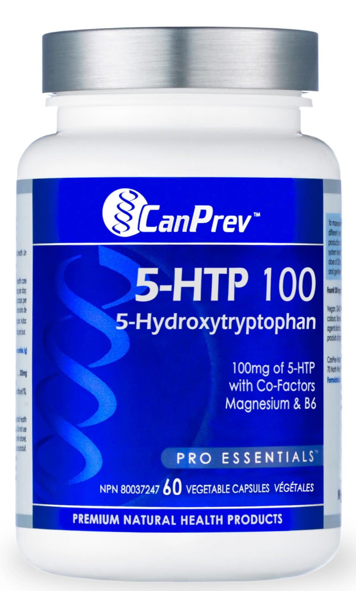 CanPrev 5-HTP Capsules, Magnesium Bisglycinate, 100 mg, 60 Veg Capsules